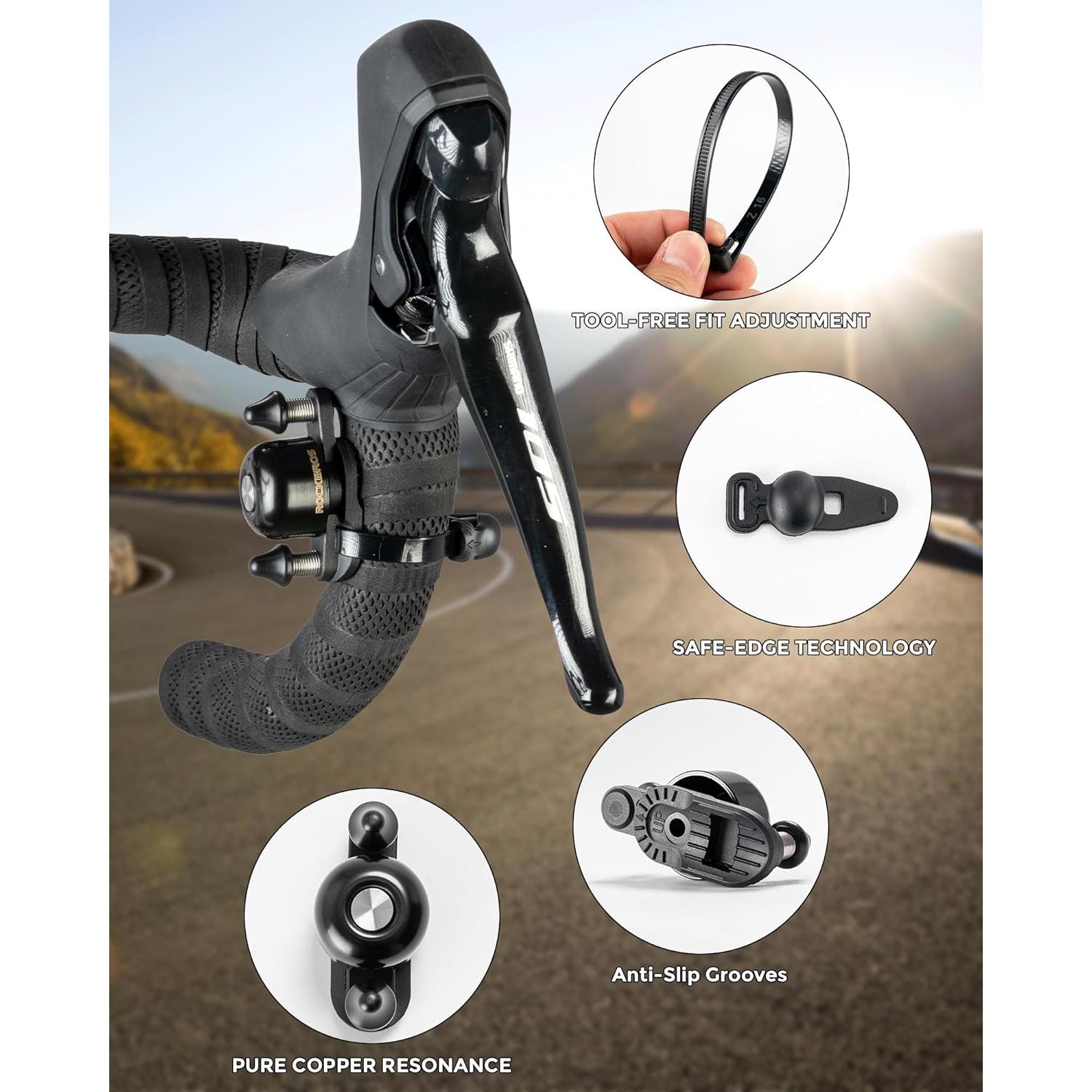 Campana de Bicicleta ROCKBROS Ajustable Doble Martillo 100dB