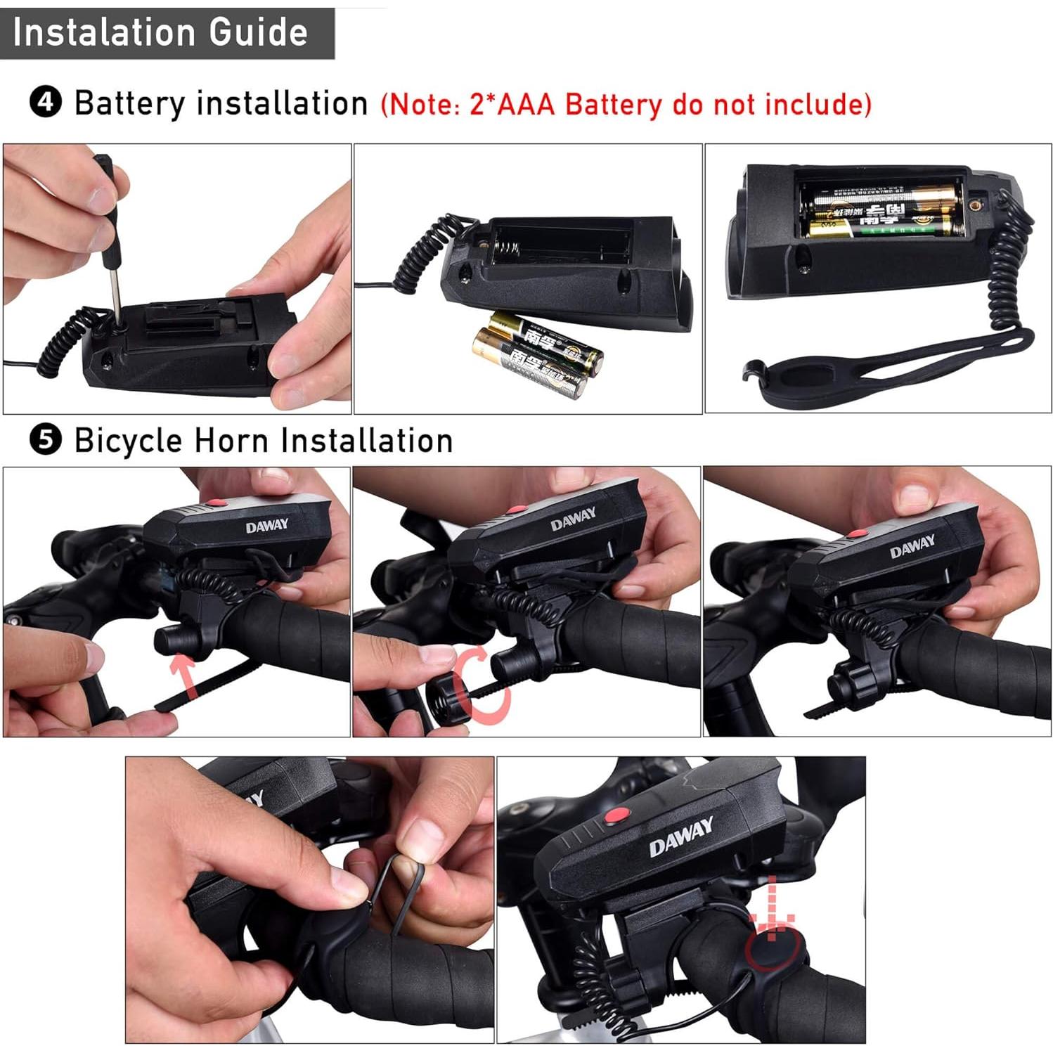 Bocina Eléctrica DAWAY A14 110dB para Bicicleta - 5 Modos