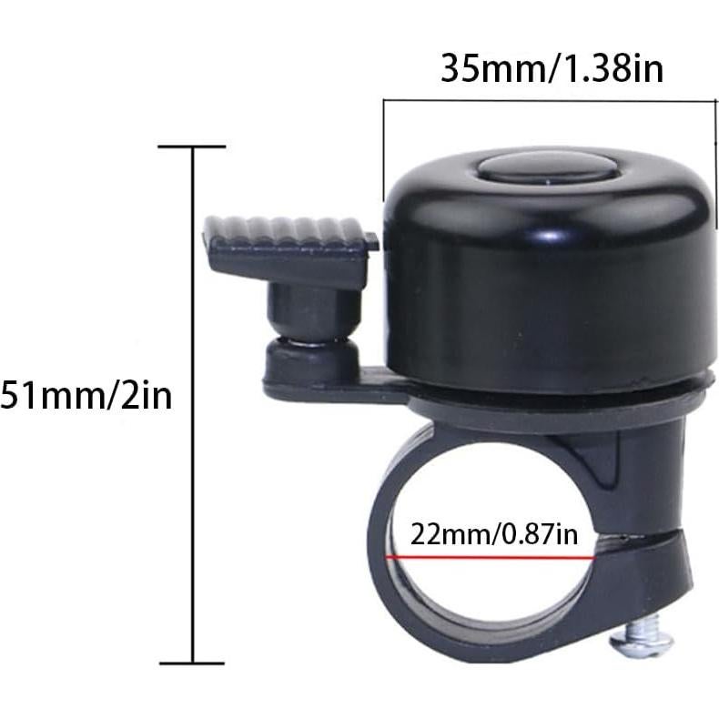 Paquete de 2 Timbres de Bicicleta TFIRY Mini Rojo 22mm