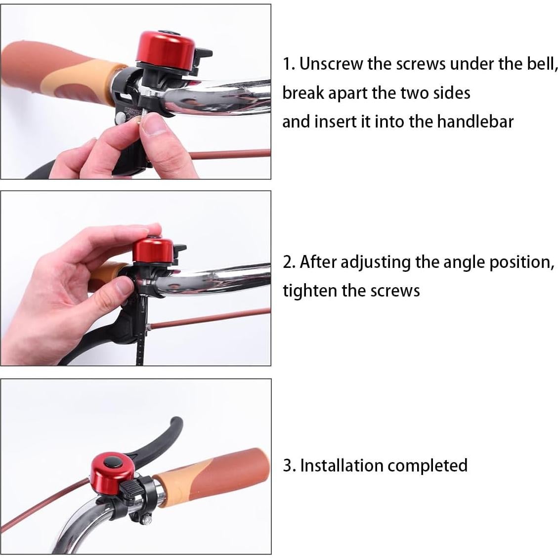 Paquete de 2 Timbres de Bicicleta TFIRY Mini Rojo 22mm