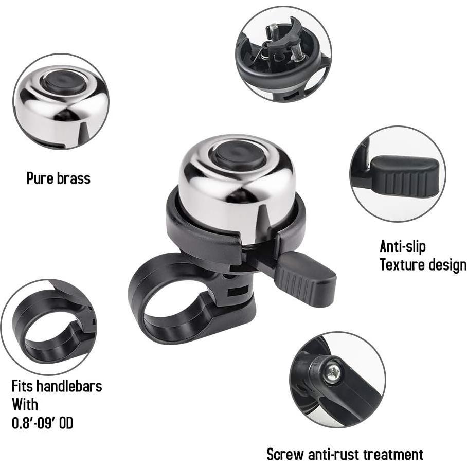 Timbres de Bicicleta Emoly, Paquete de 4, Sonido Fuerte y Claro