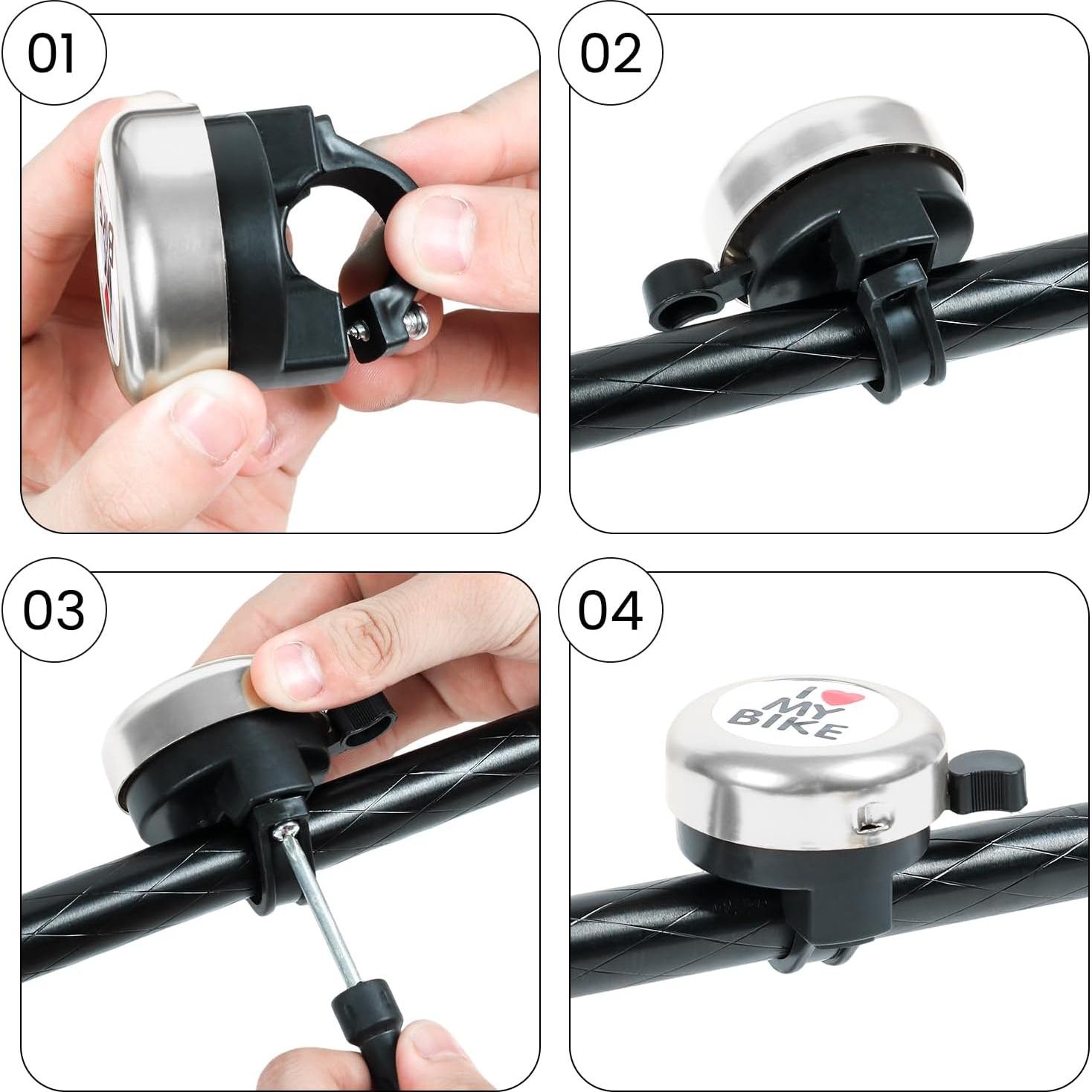 Timbre de Bicicleta TRENDBOX AM-01347 Sonido Fuerte Negro Plata