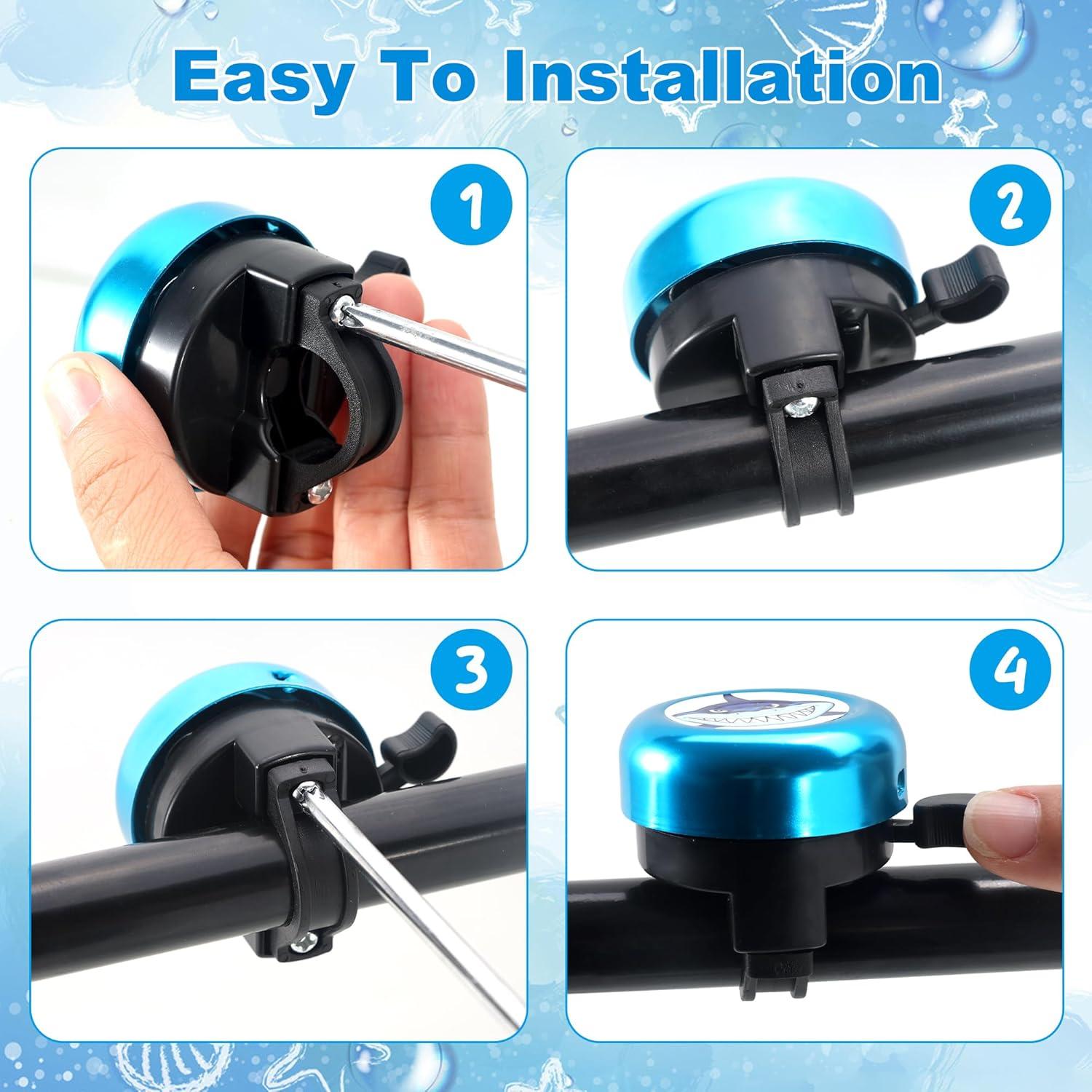 Timbre de bicicleta Vekniqo azul 6cm, sonido fuerte, fácil instalación