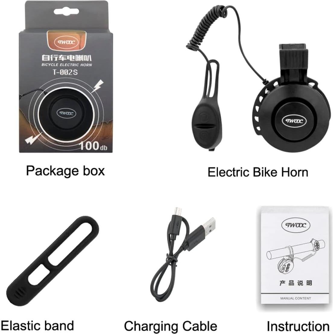 Timbre Eléctrico para Bicicleta BSSOK TW001S 100-120DB