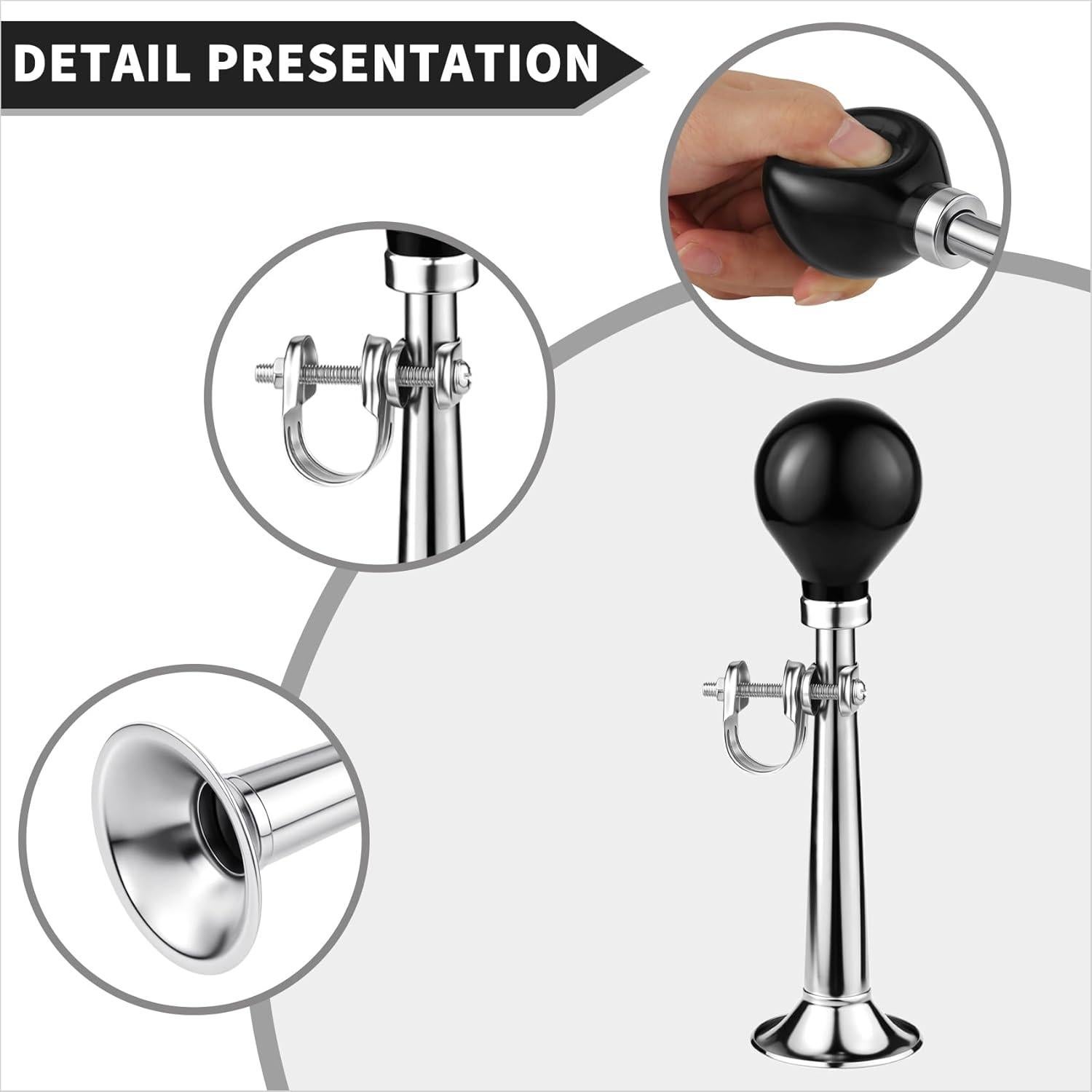 Timbre de bicicleta WHTCHSU clásico de metal 20 cm plateado