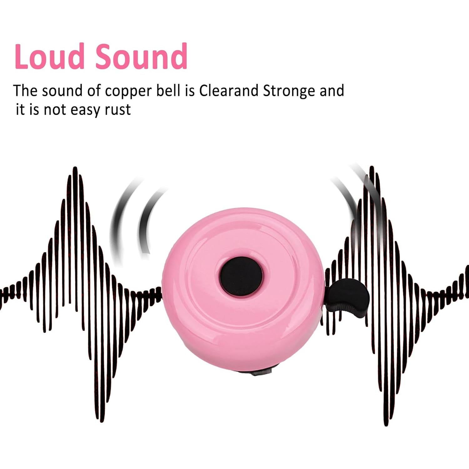 Campana de Bicicleta para Niños RidingRush Rosa 7x5x5 cm