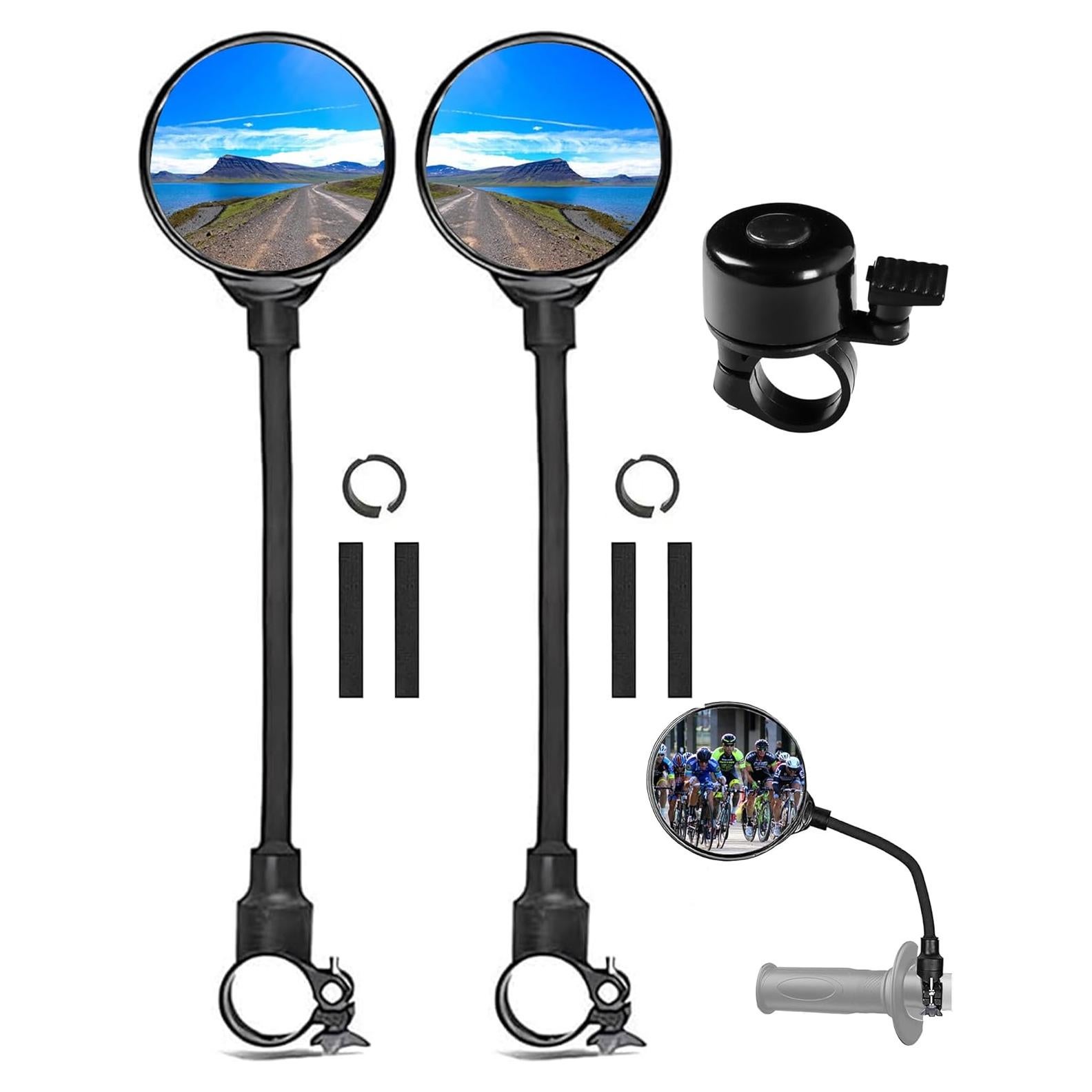 Espejo Convexo de Bicicleta YISUGOOC con Timbre Ajustable