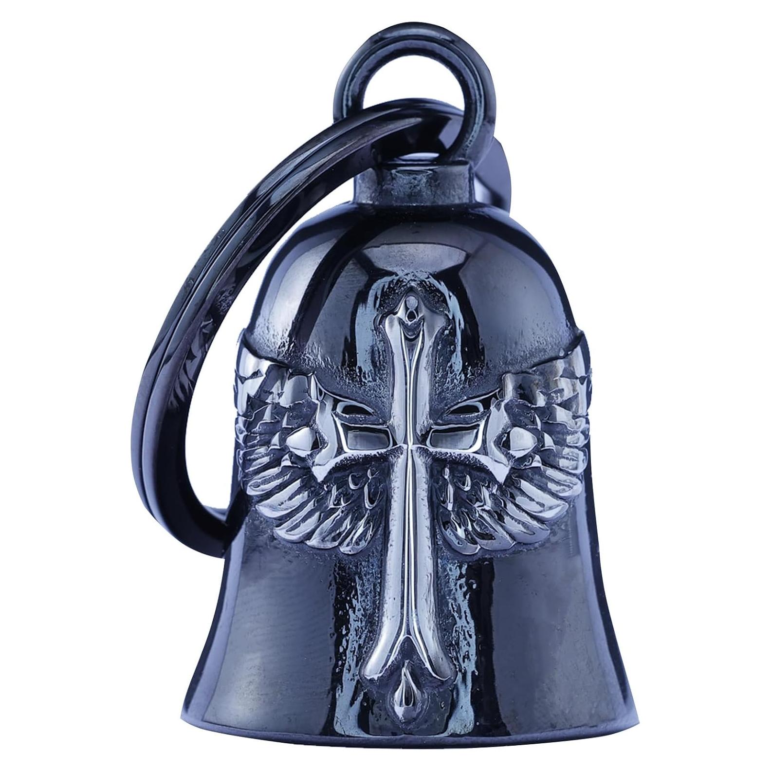 Campana de Motocicleta CYZBTBl 3D Negra de Acero Inoxidable