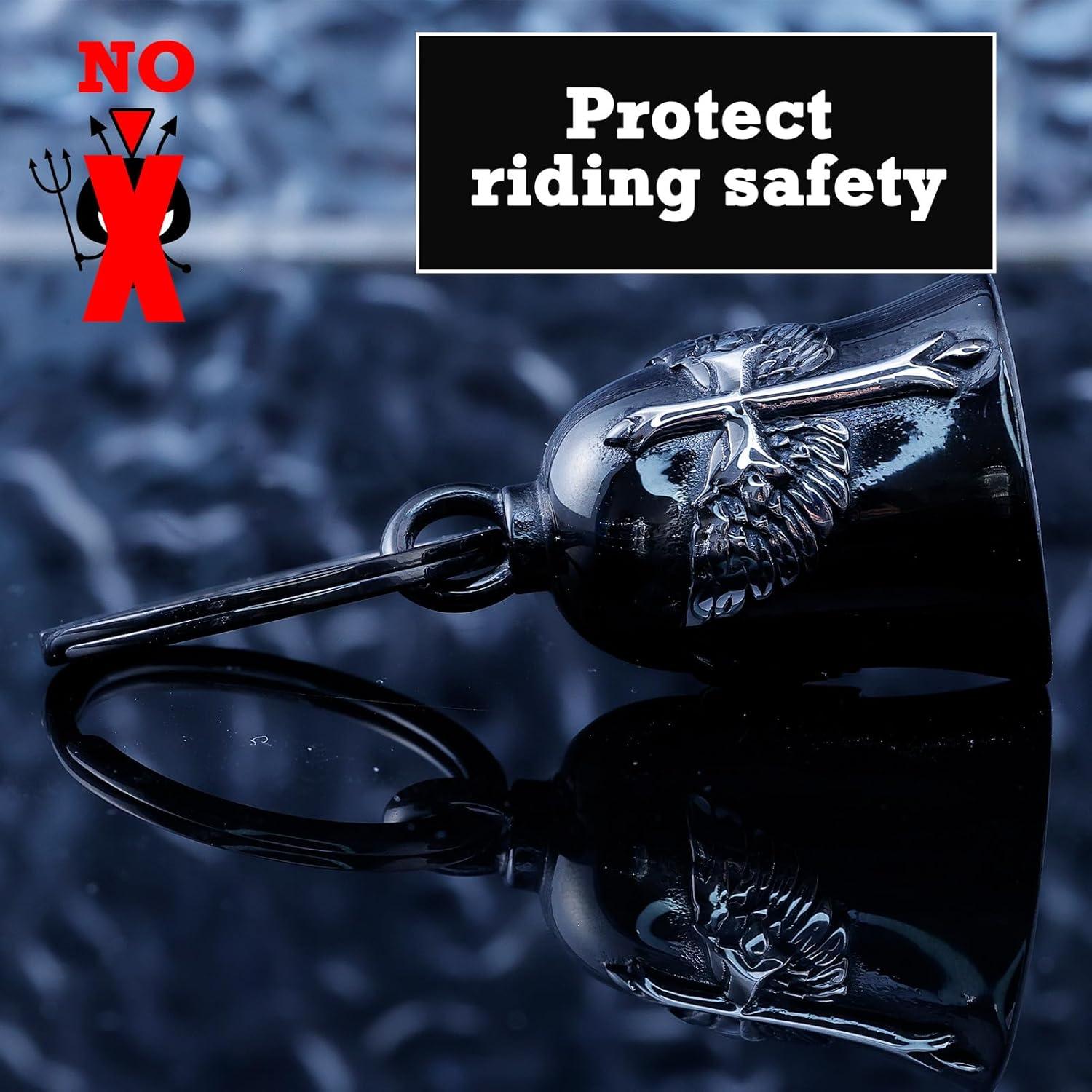 Campana de Motocicleta CYZBTBl 3D Negra de Acero Inoxidable