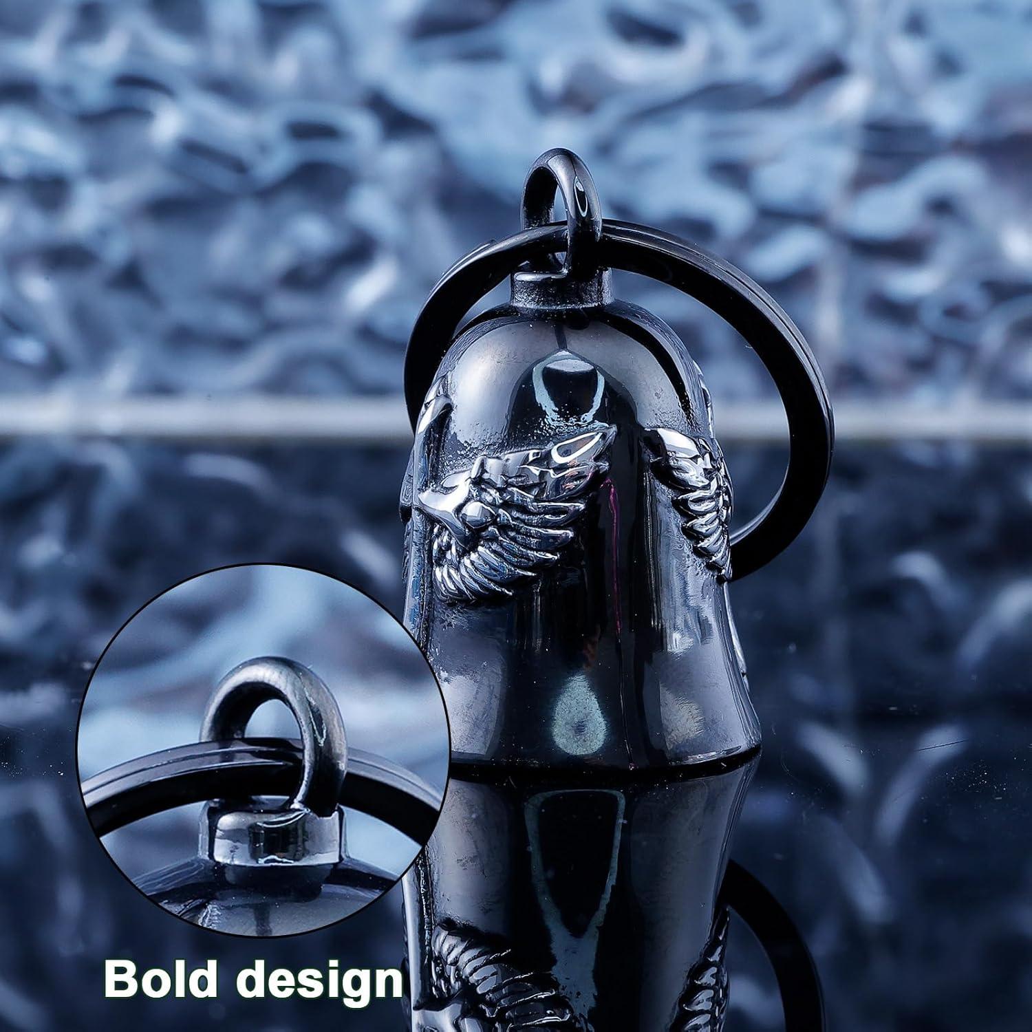 Campana de Motocicleta CYZBTBl 3D Negra de Acero Inoxidable