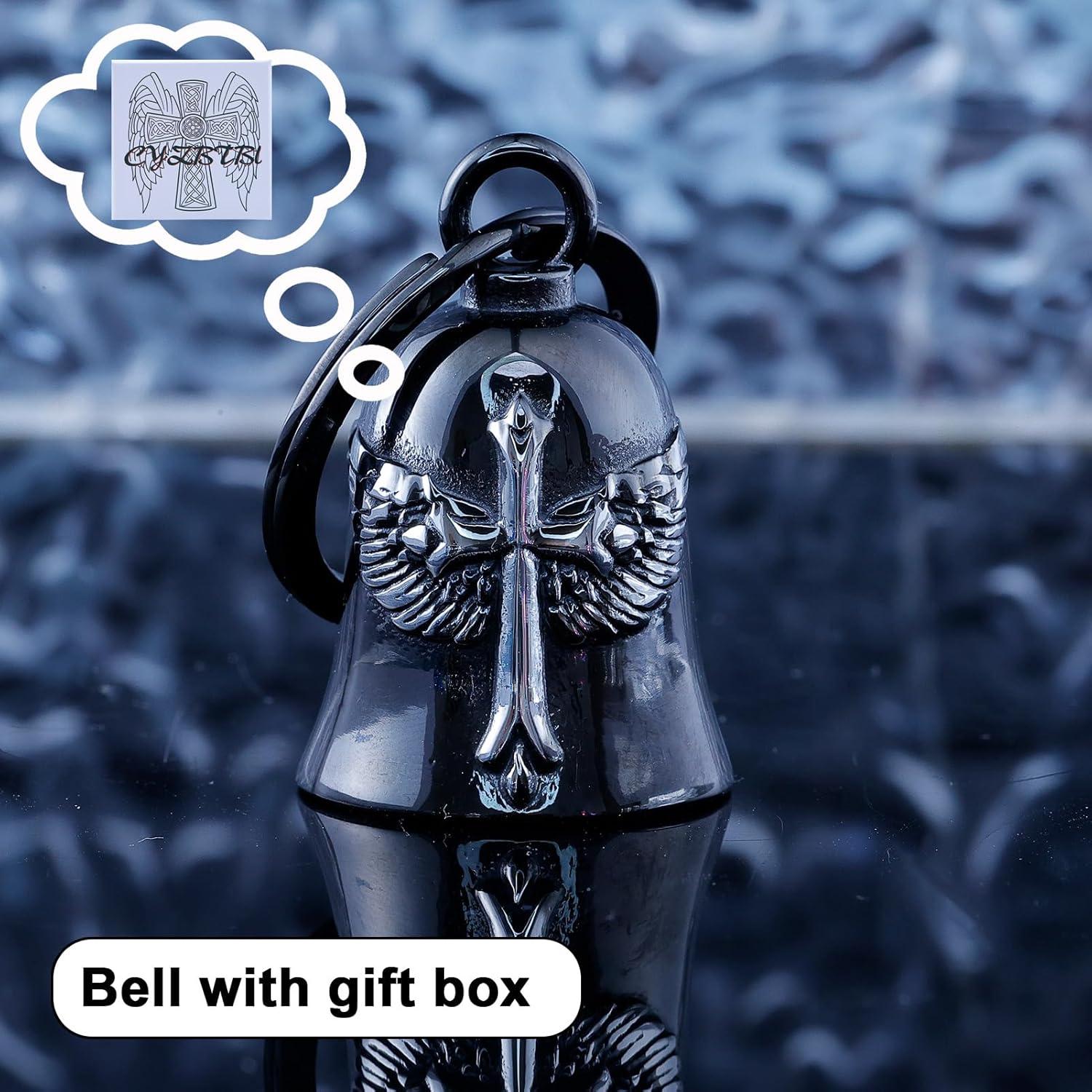 Campana de Motocicleta CYZBTBl 3D Negra de Acero Inoxidable