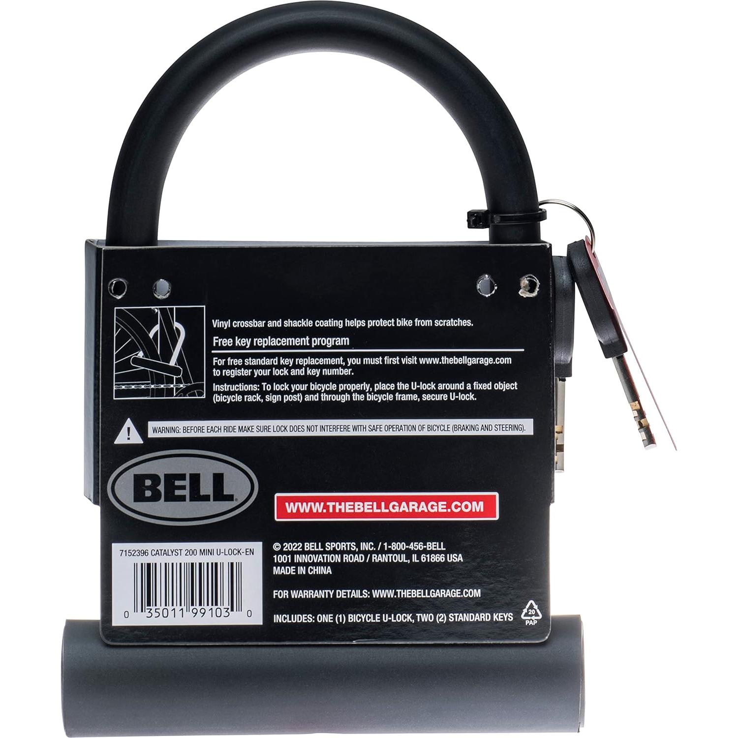 Candado U-Bell Catalyst 200 Mini para Bicicleta - Acero 15.24 cm