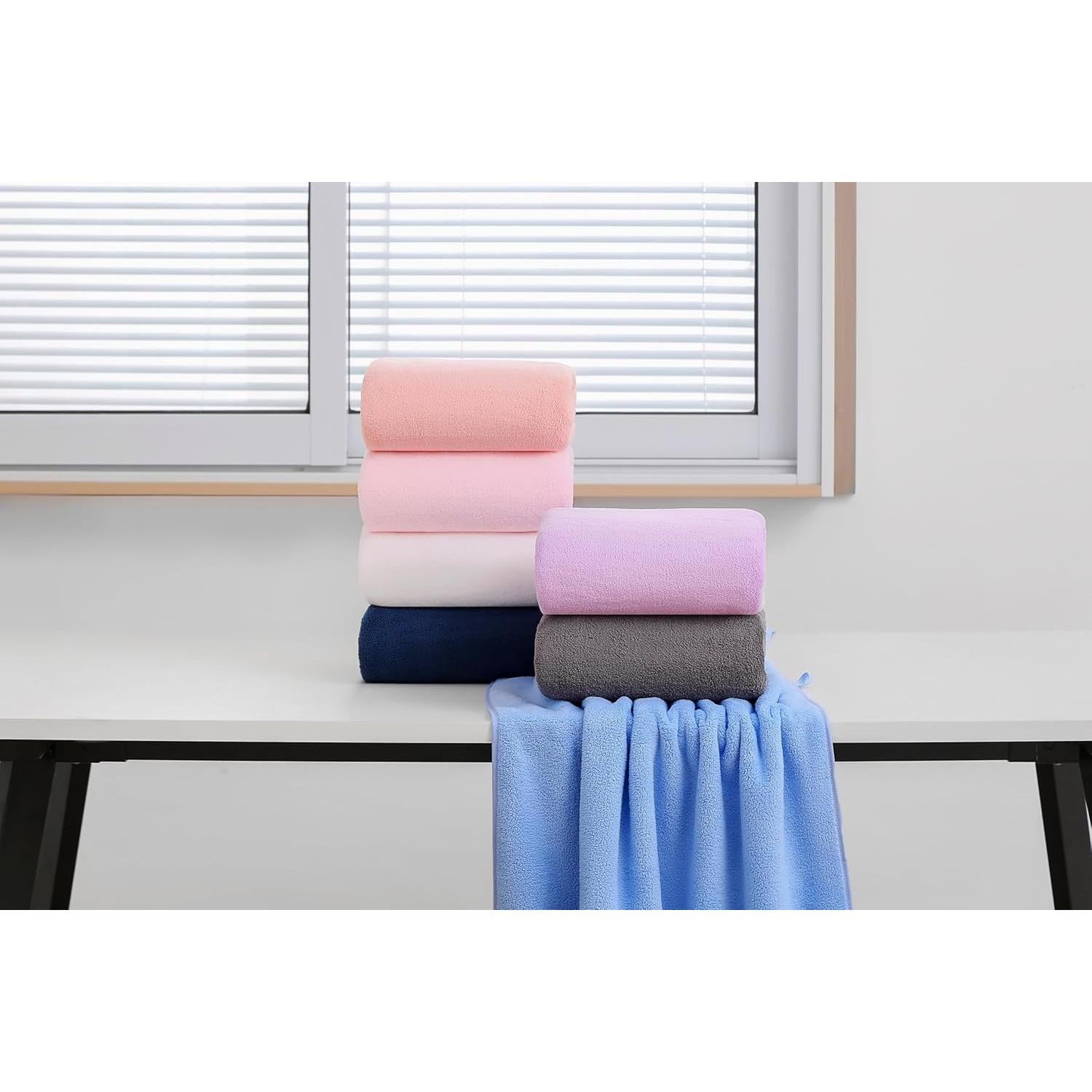 Toallas de baño de microfibra Aibaser 6 piezas 71x142 cm