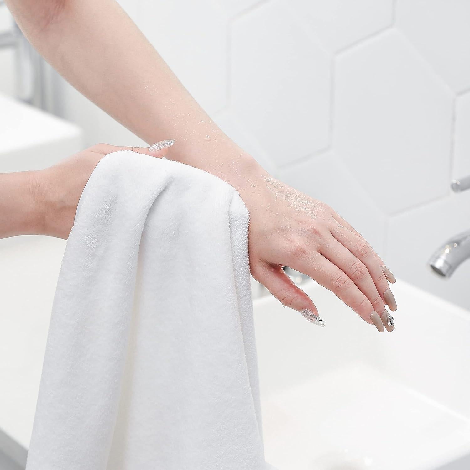 Toallas de baño de microfibra Aibaser 6 piezas 71x142 cm