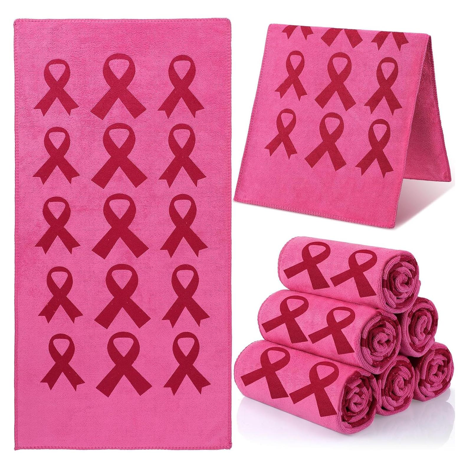 Toallas de Microfibra Rosa Cotwinter para Conciencia Cáncer Mama - 6 Pcs