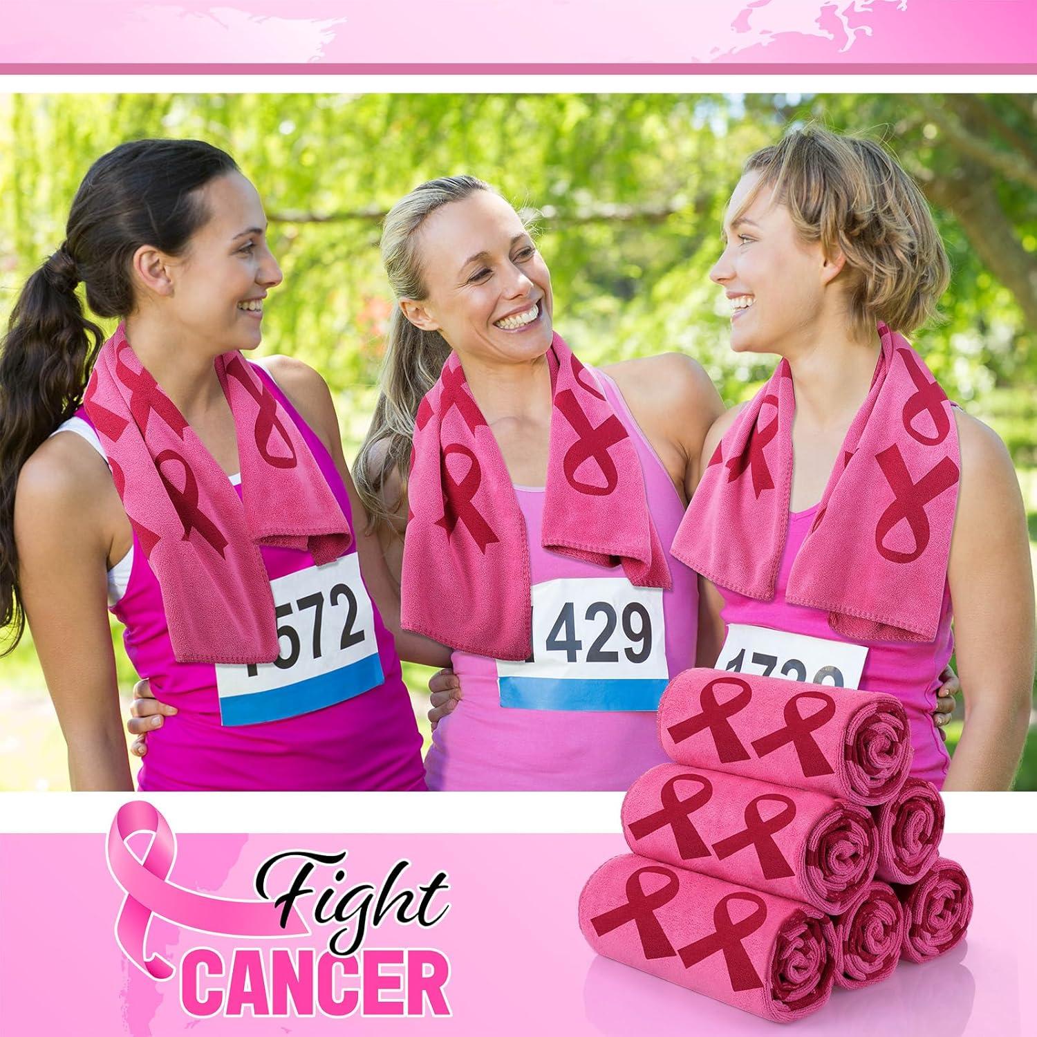Toallas de Microfibra Rosa Cotwinter para Conciencia Cáncer Mama - 6 Pcs