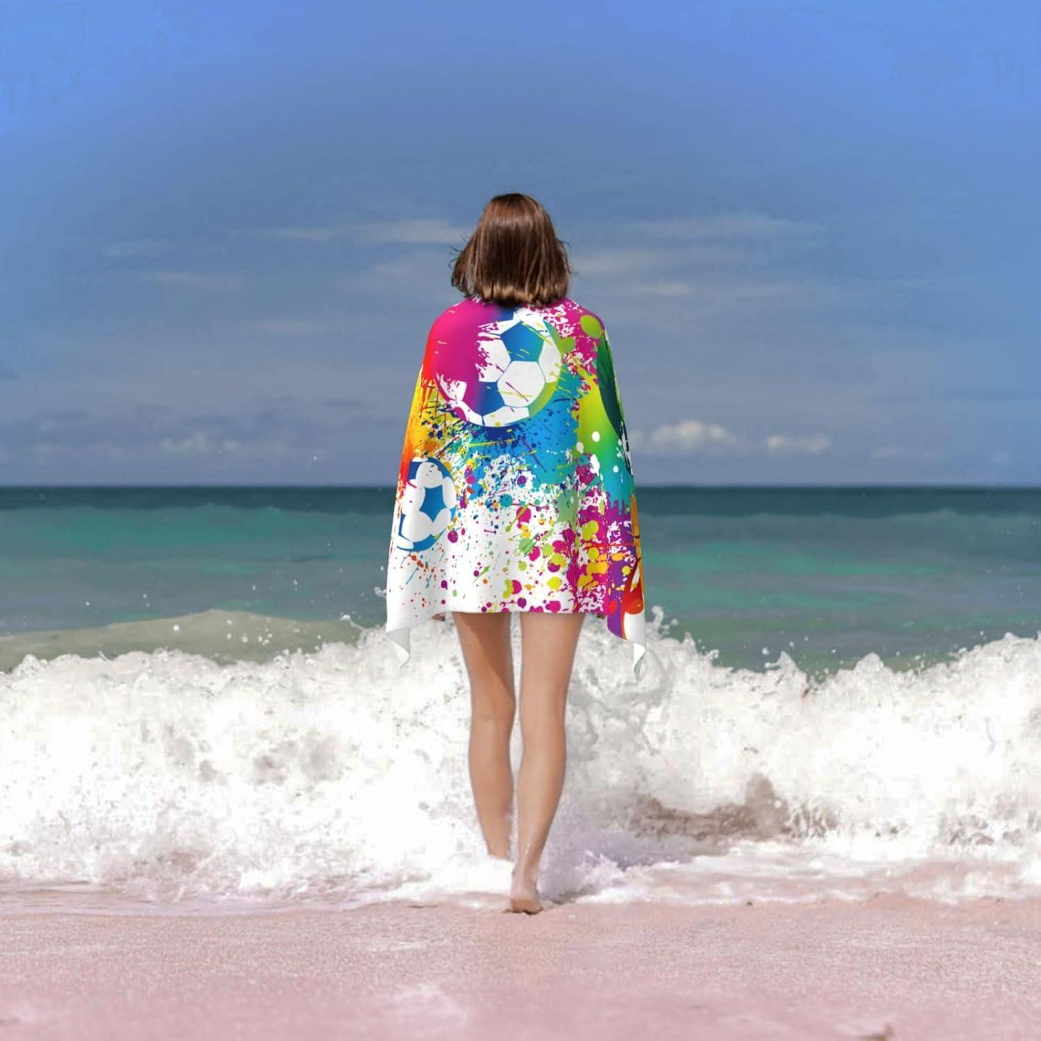 Toalla de Playa Grande VOOHDDY Microfibra Secado Rápido 132x81cm