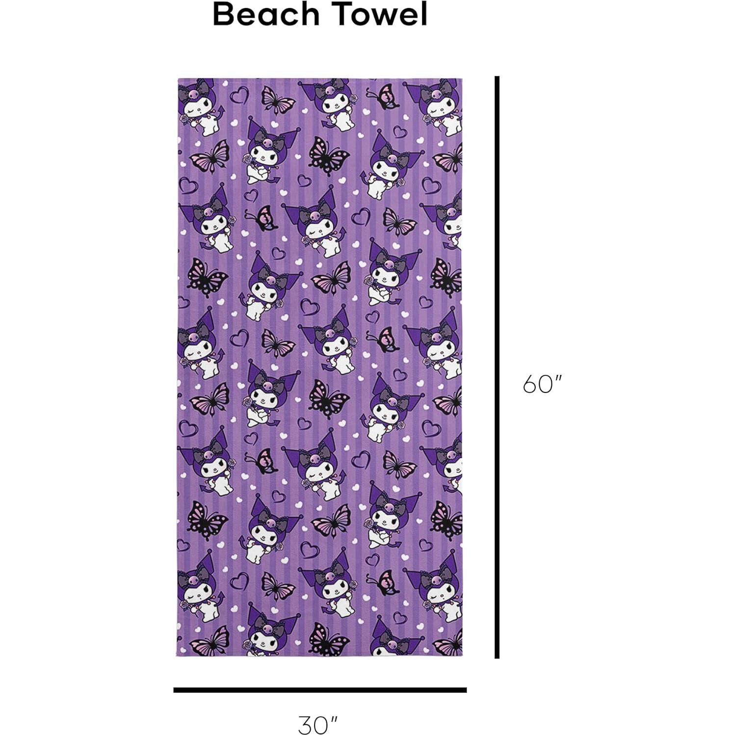 Toalla de Playa Microfibra Noroeste Kuromi 76.2x152.4cm