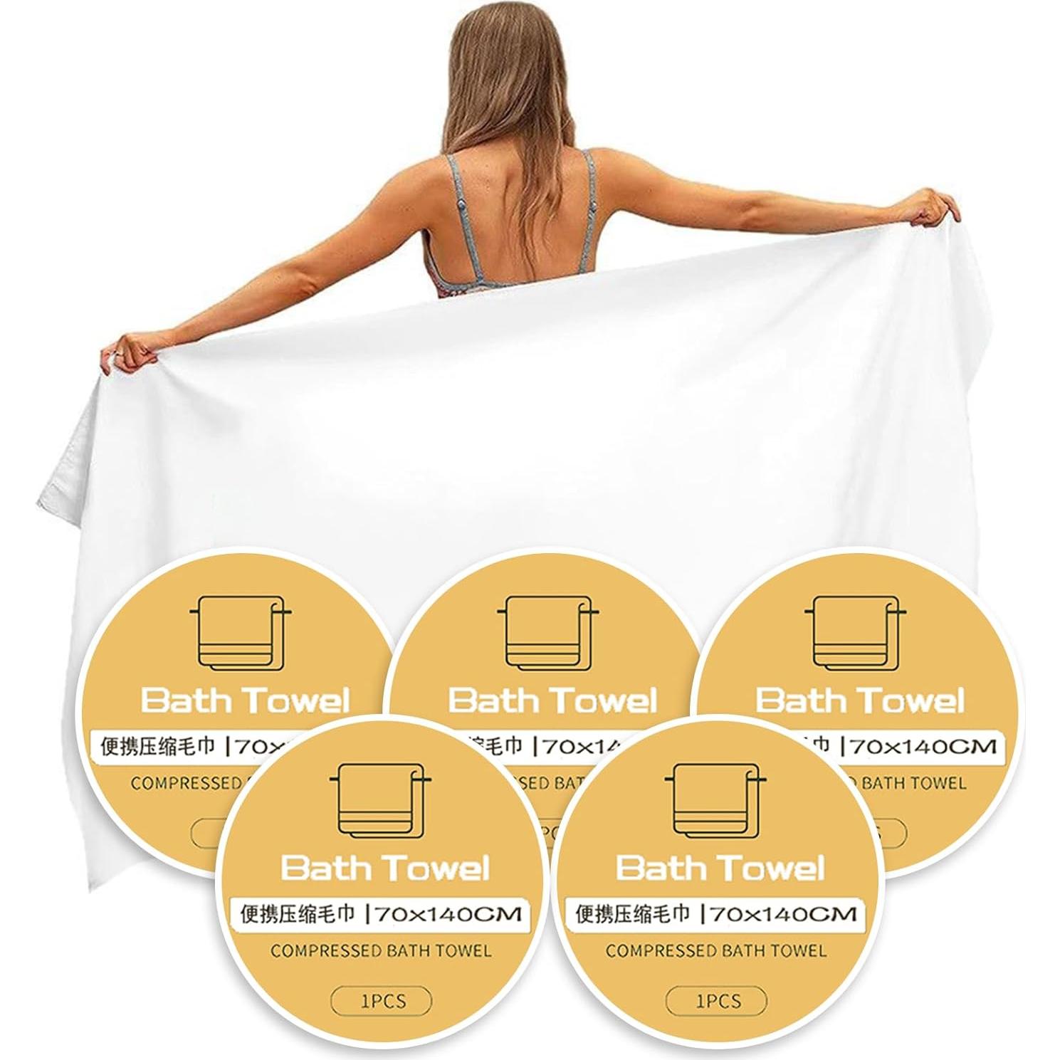 Toalla de baño desechable FIEIKBYY 139.7 x 71.1 cm 5-Pack