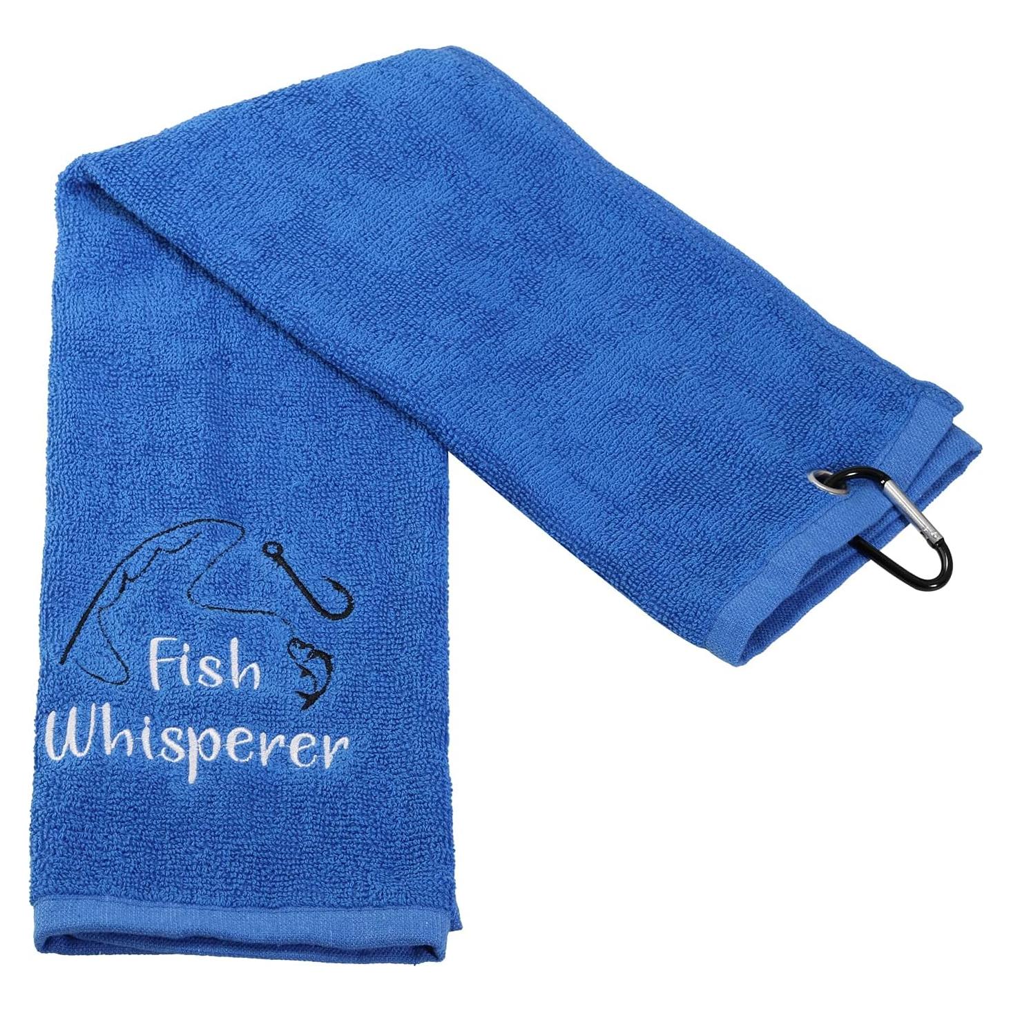 Toalla de Mano PXTIDY Bordada Susurrador de Peces 66x38cm