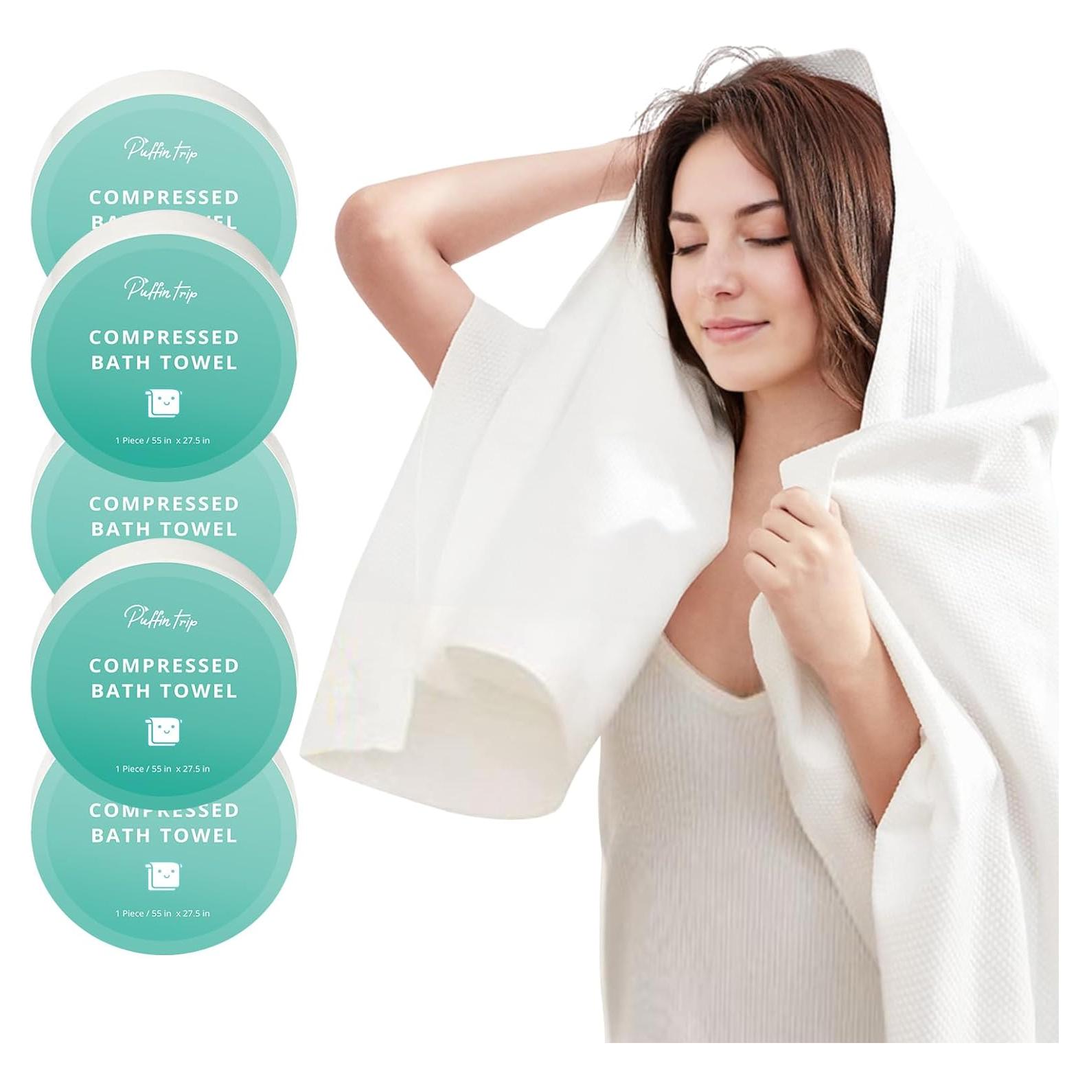 Toallas Comprimidas de Baño PUFFIN TRIP 139.7x69.8cm 5 Unidades