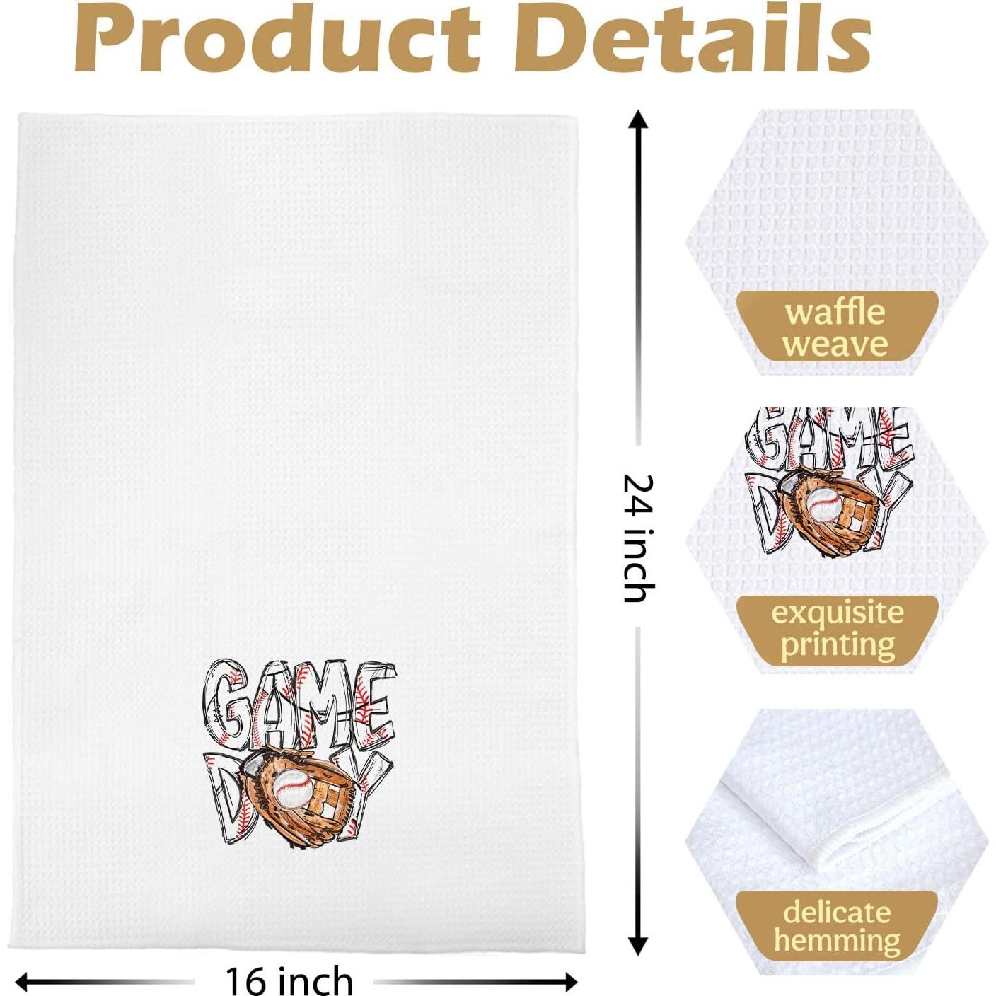 Toalla de Cocina Waffle BlissfulAbon 40x60 cm Diseño Béisbol