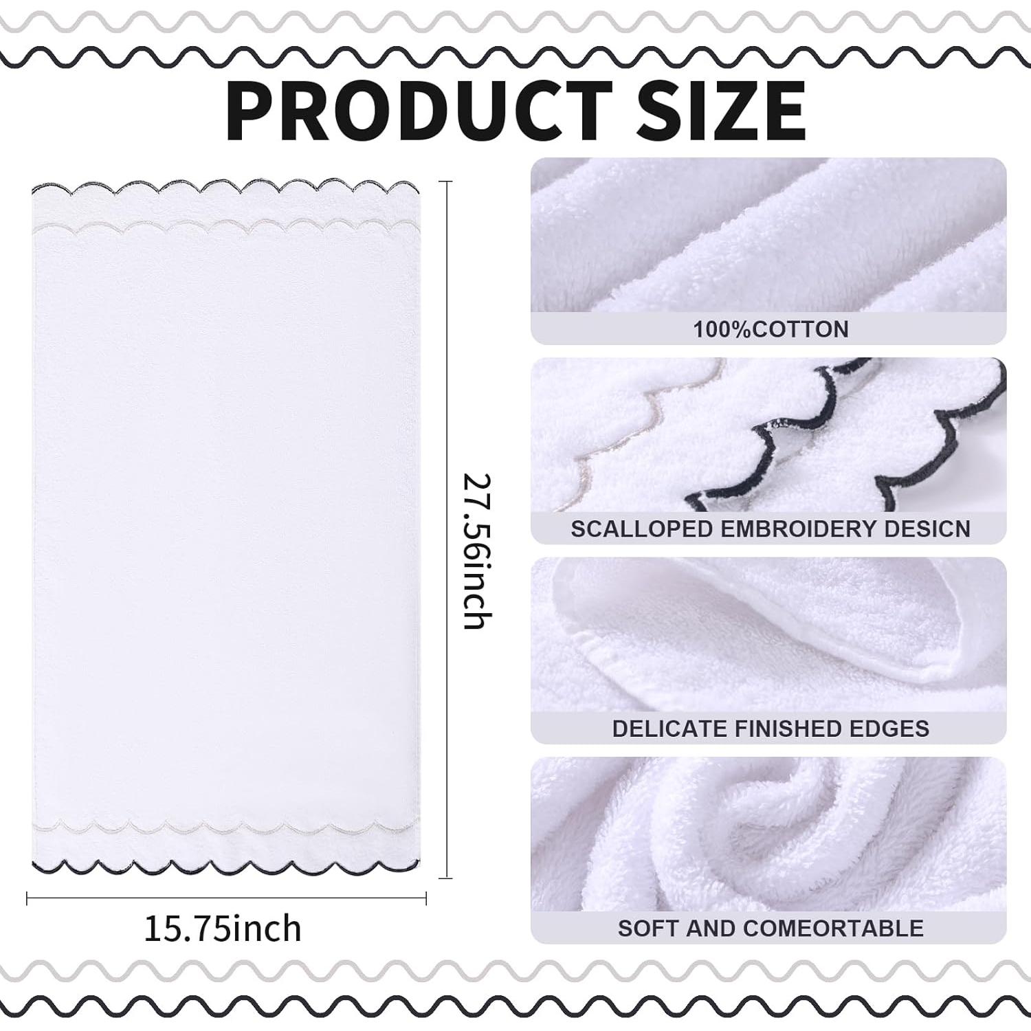 Juego de 2 Toallas de Mano 100% Algodón RRBXIA Gris y Negro 600 GSM