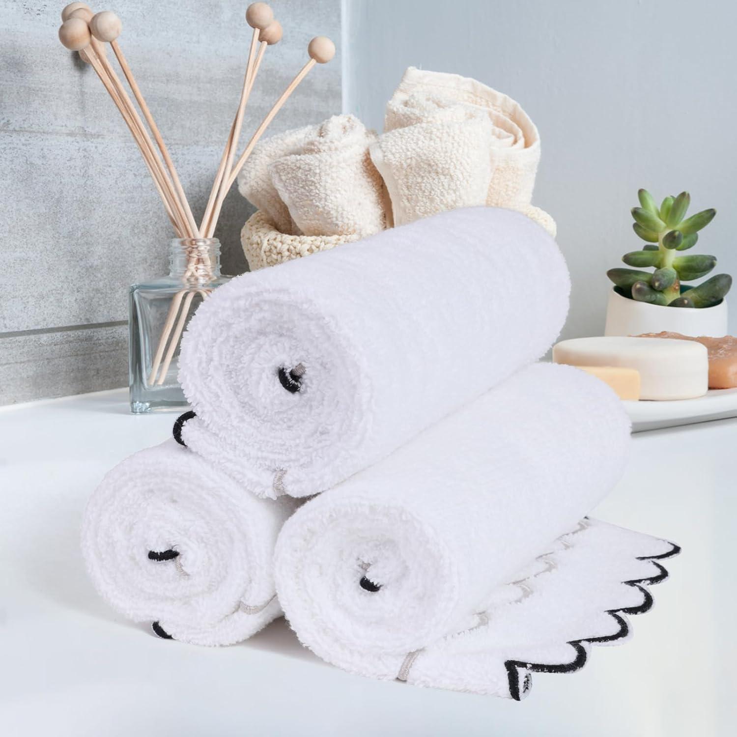 Juego de 2 Toallas de Mano 100% Algodón RRBXIA Gris y Negro 600 GSM