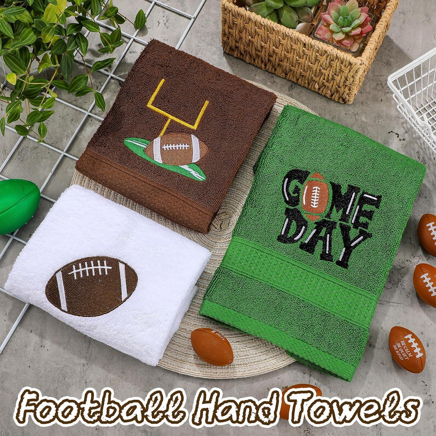 3 Toallas de Mano Bordadas de Fútbol SmoothNovelty 35x75cm