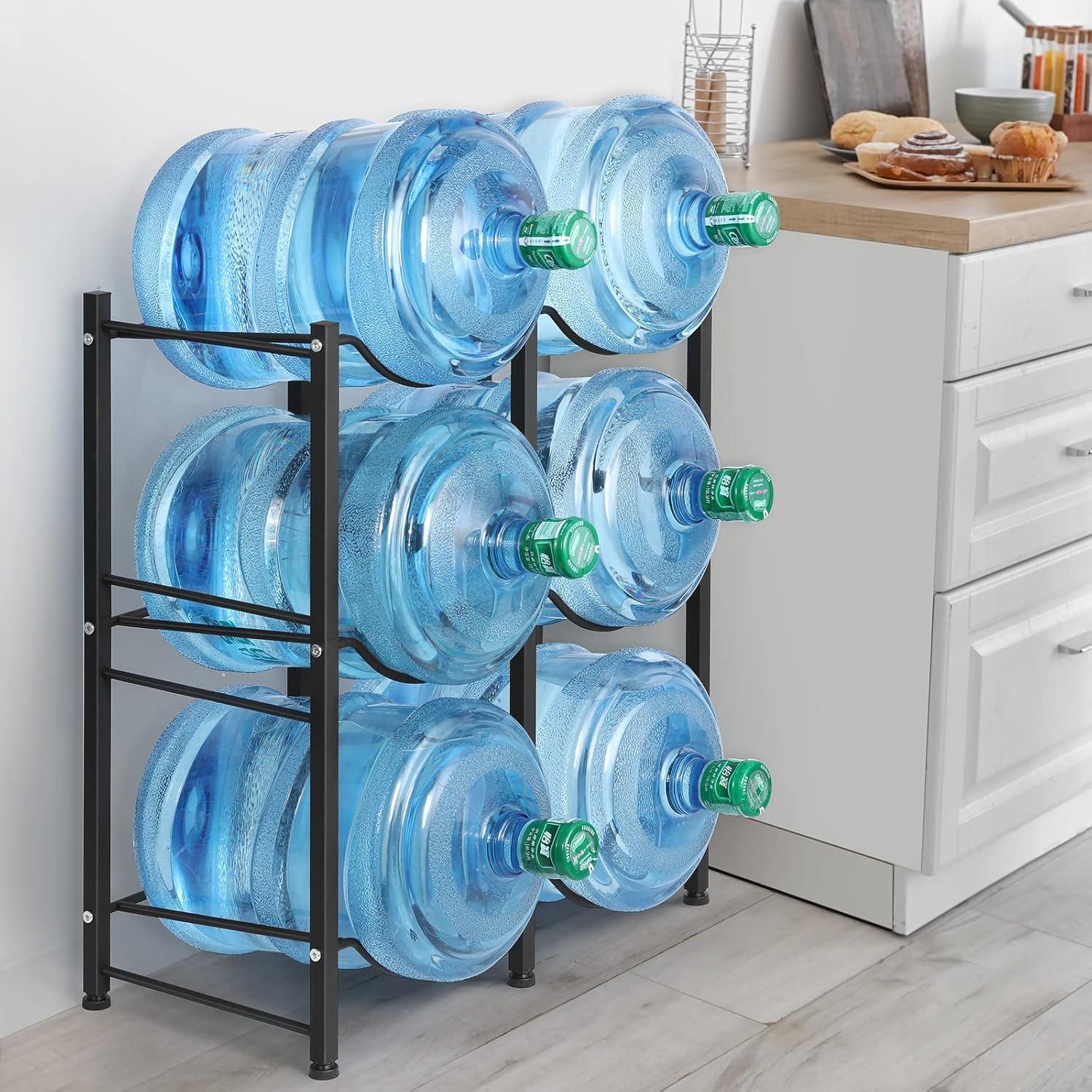 Soporte para Botellas de Agua LIANTRAL 3 Niveles Negro 6 Espacios