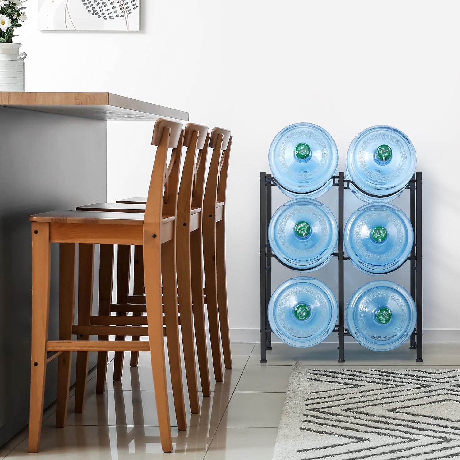 Soporte para Botellas de Agua LIANTRAL 3 Niveles Negro 6 Espacios