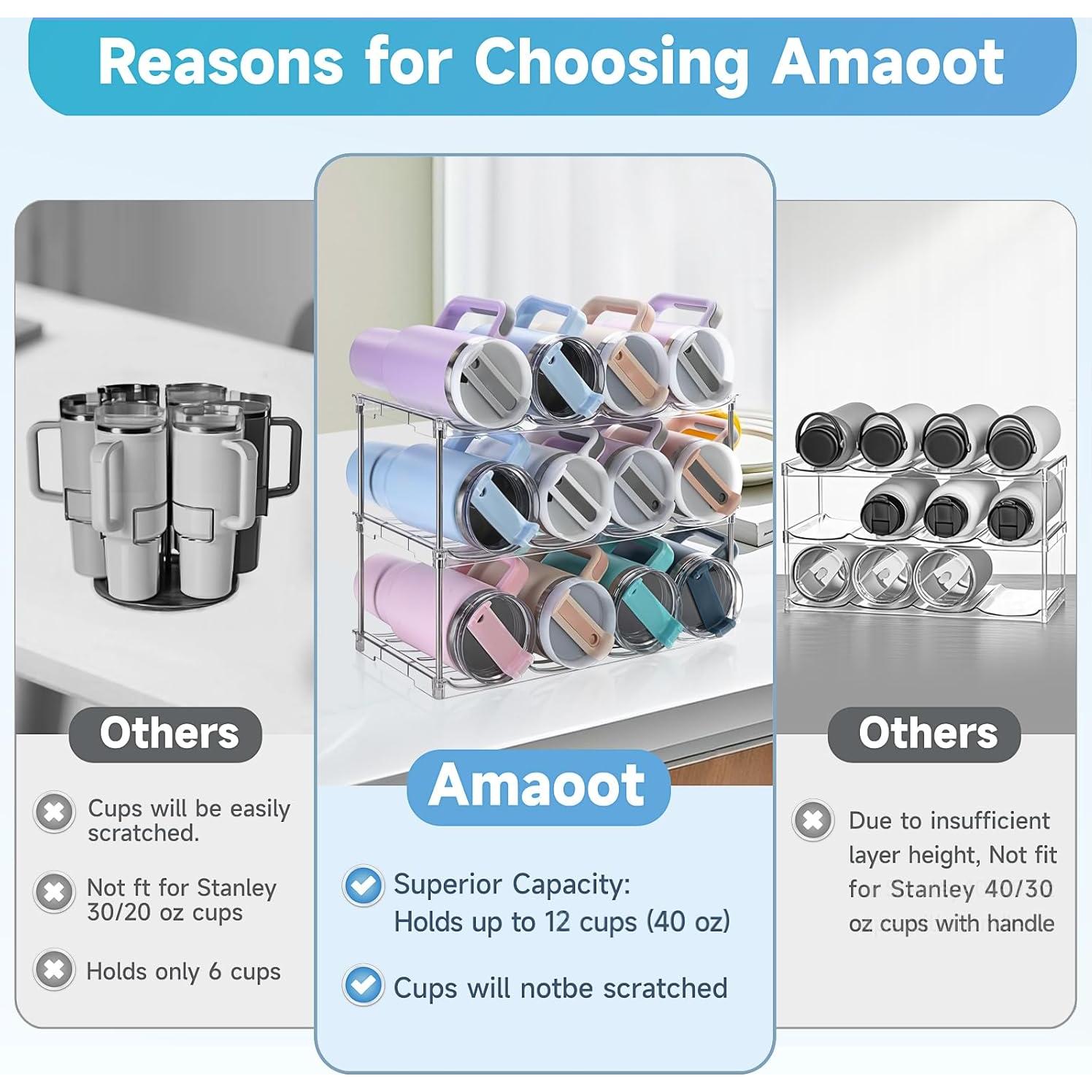 Organizador de Botellas de Agua Amaoot - Soporte Apilable 3 Pzas