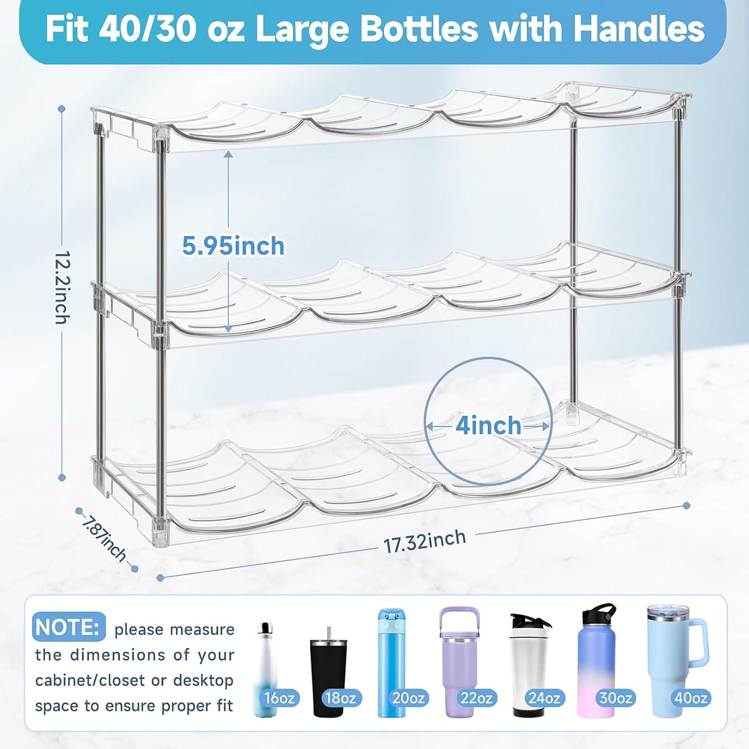 Organizador de Botellas de Agua Amaoot - Soporte Apilable 3 Pzas