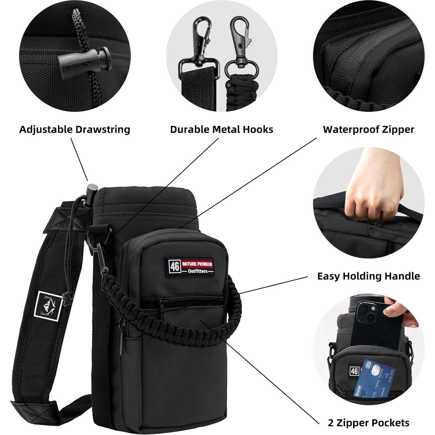 Portabebidas de Agua NATURE PIONEOR 18-26oz con Correa Ajustable