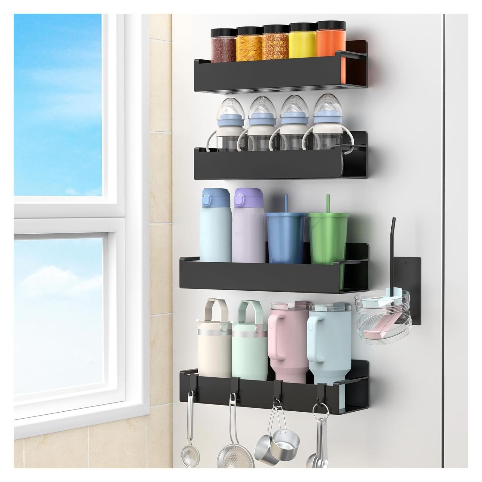 Soporte Magnético para Tazas HuggieGems - Paquete de 4, Negro