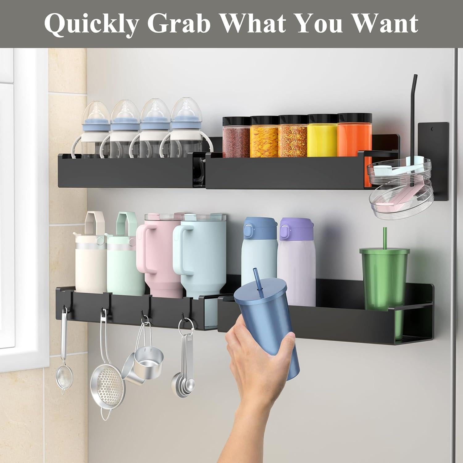 Soporte Magnético para Tazas HuggieGems - Paquete de 4, Negro