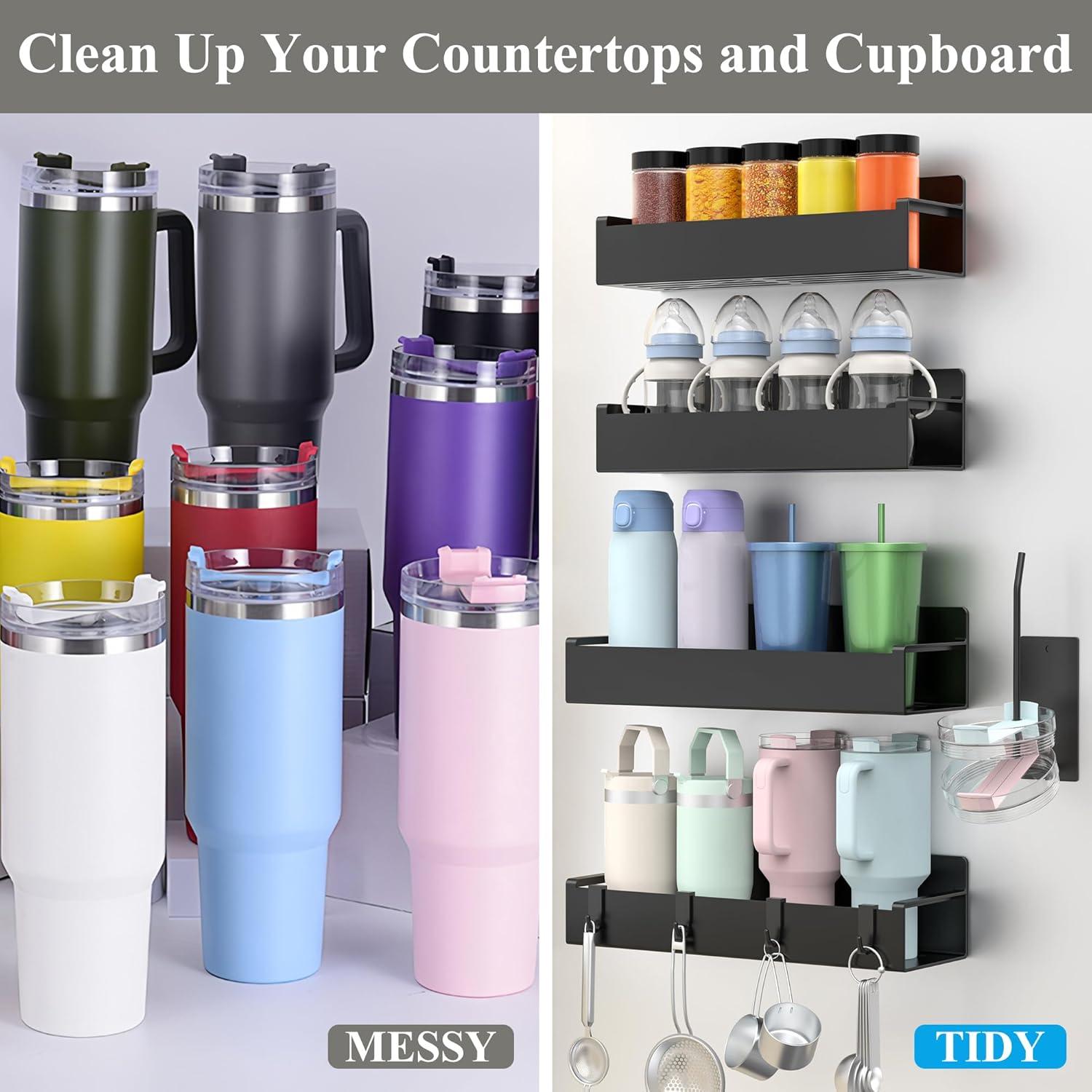 Soporte Magnético para Tazas HuggieGems - Paquete de 4, Negro