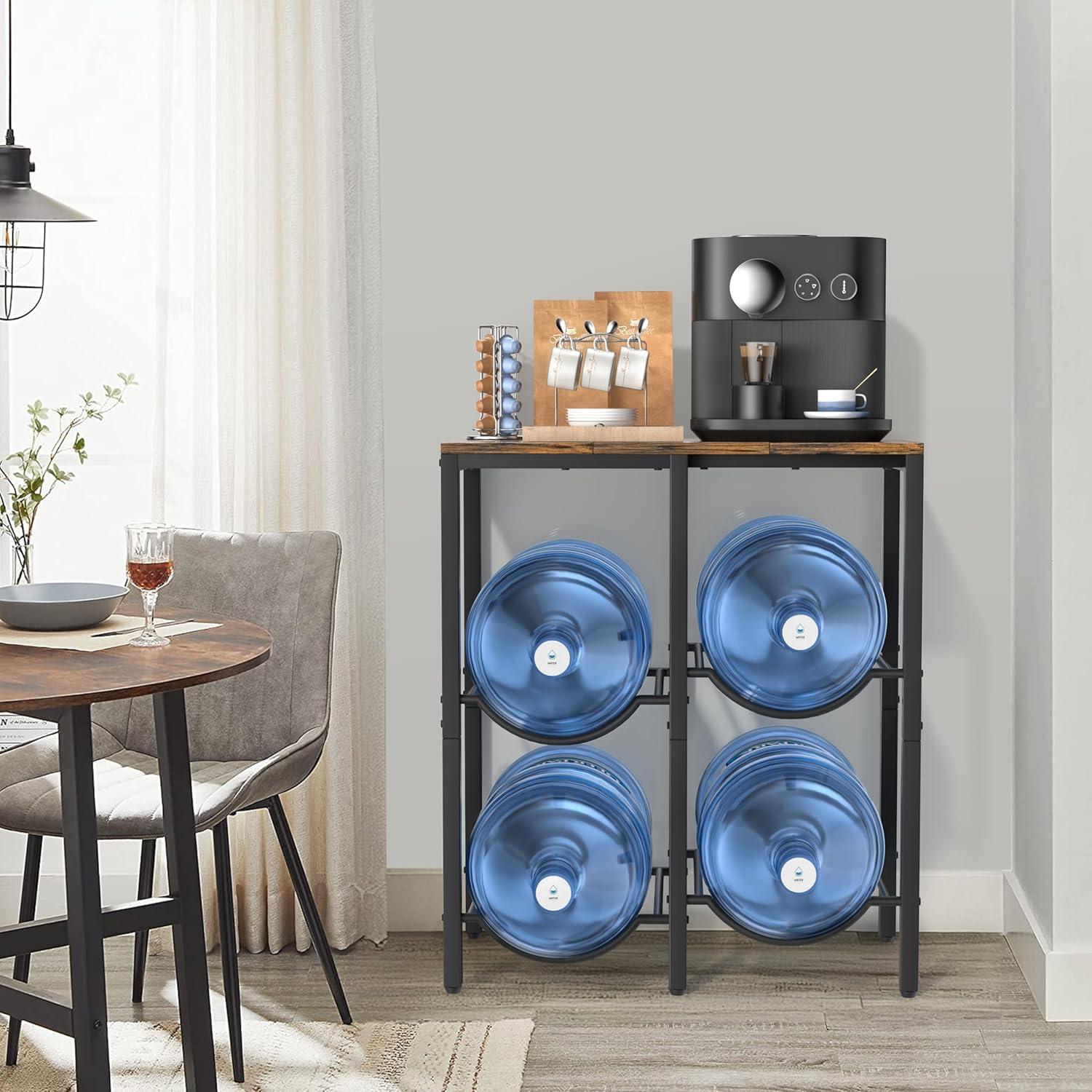 Soporte para Jarras de Agua VINAEMO 5 Galones con Estante de Madera