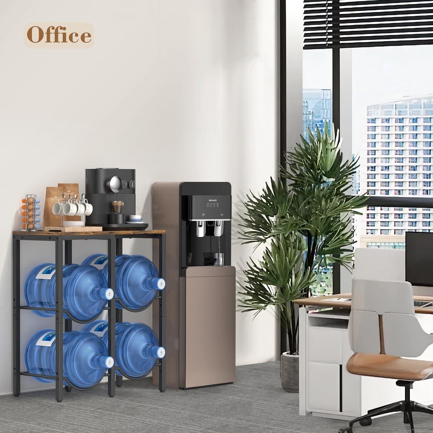 Soporte para Jarras de Agua VINAEMO 5 Galones con Estante de Madera