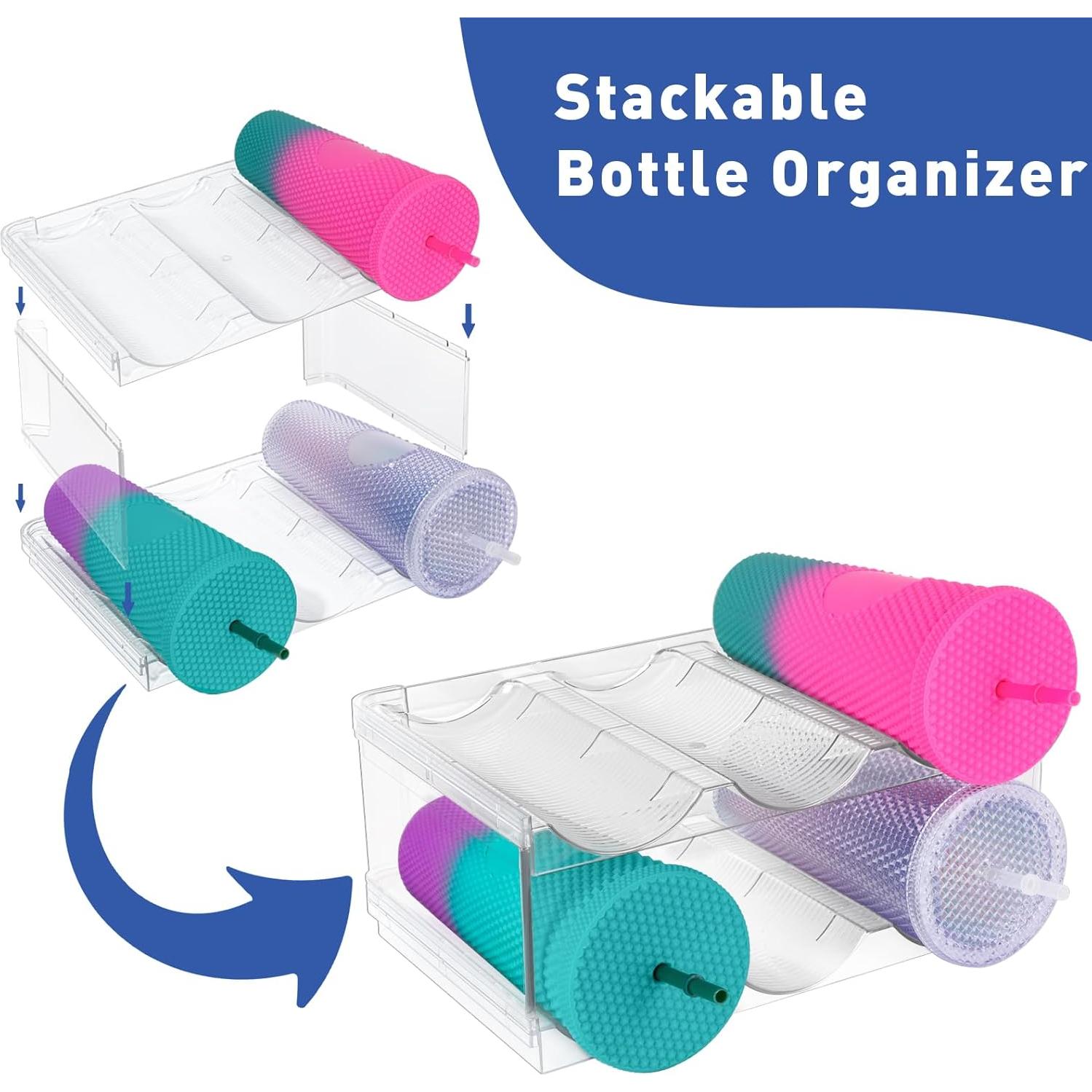 Organizador de Botellas HOGARSWE 2 Niveles Transparente 3 Botellas
