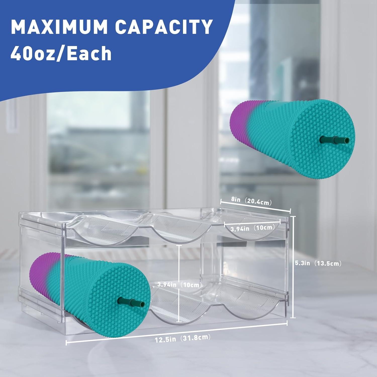 Organizador de Botellas HOGARSWE 2 Niveles Transparente 3 Botellas