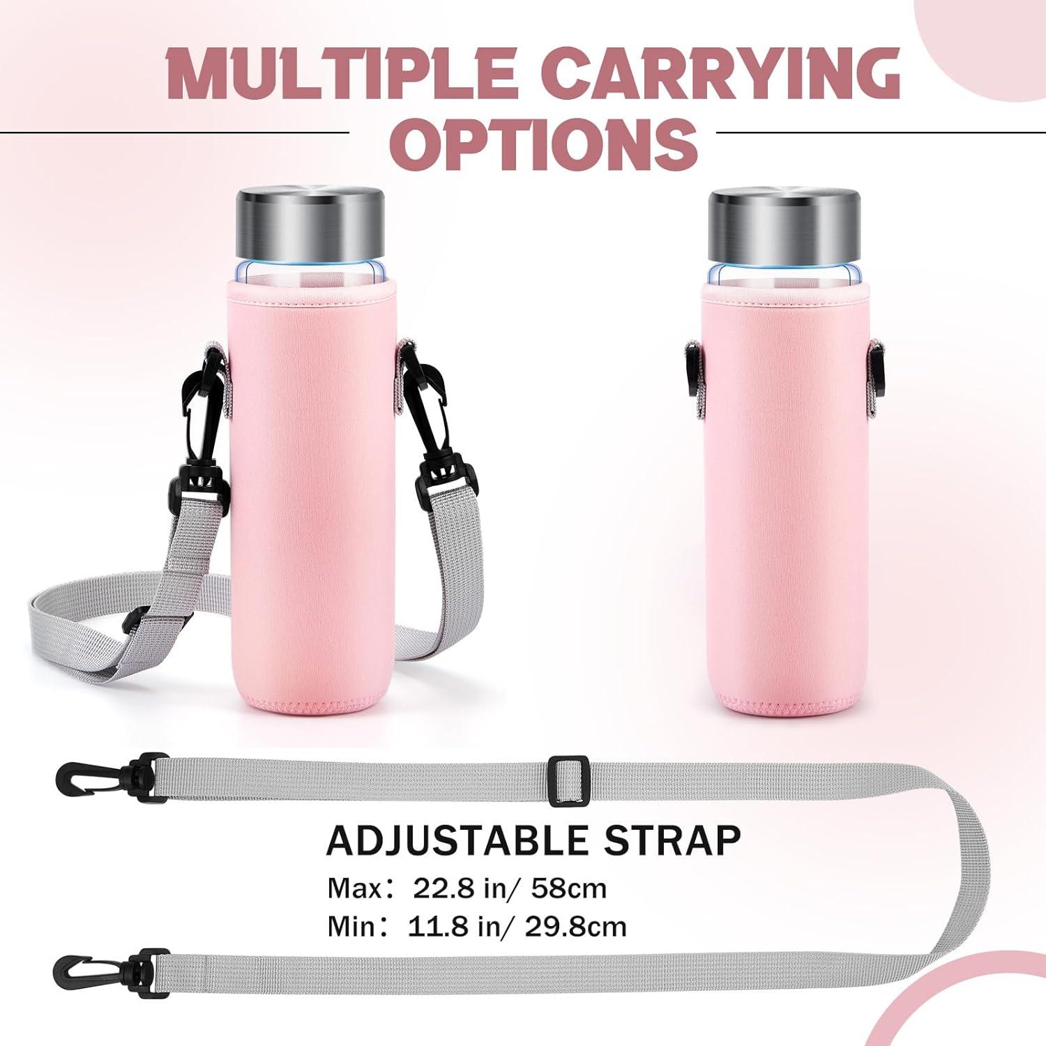 Soporte para Botella de Agua Neopreno FillTouch Rosa 6.7x18cm