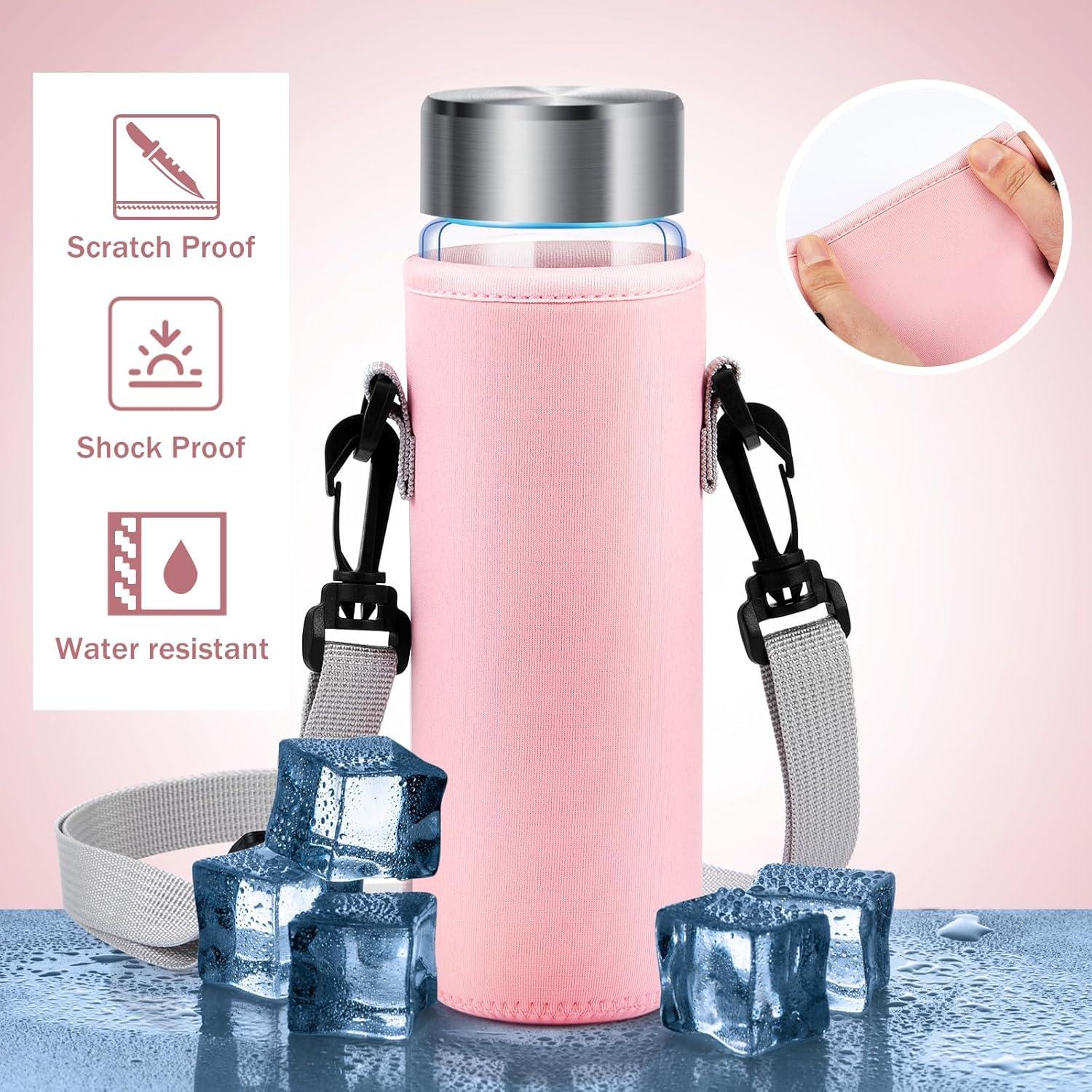 Soporte para Botella de Agua Neopreno FillTouch Rosa 6.7x18cm