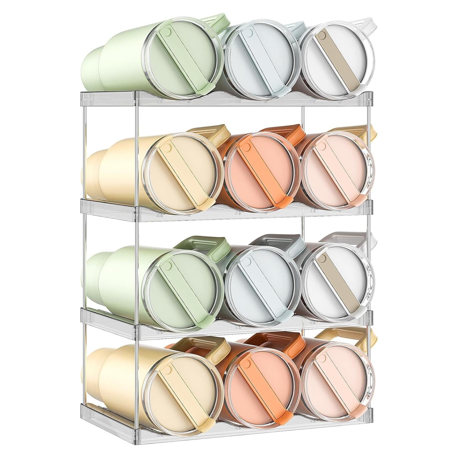 Soporte apilable para botellas LAMU 4 niveles transparente 12 vasos