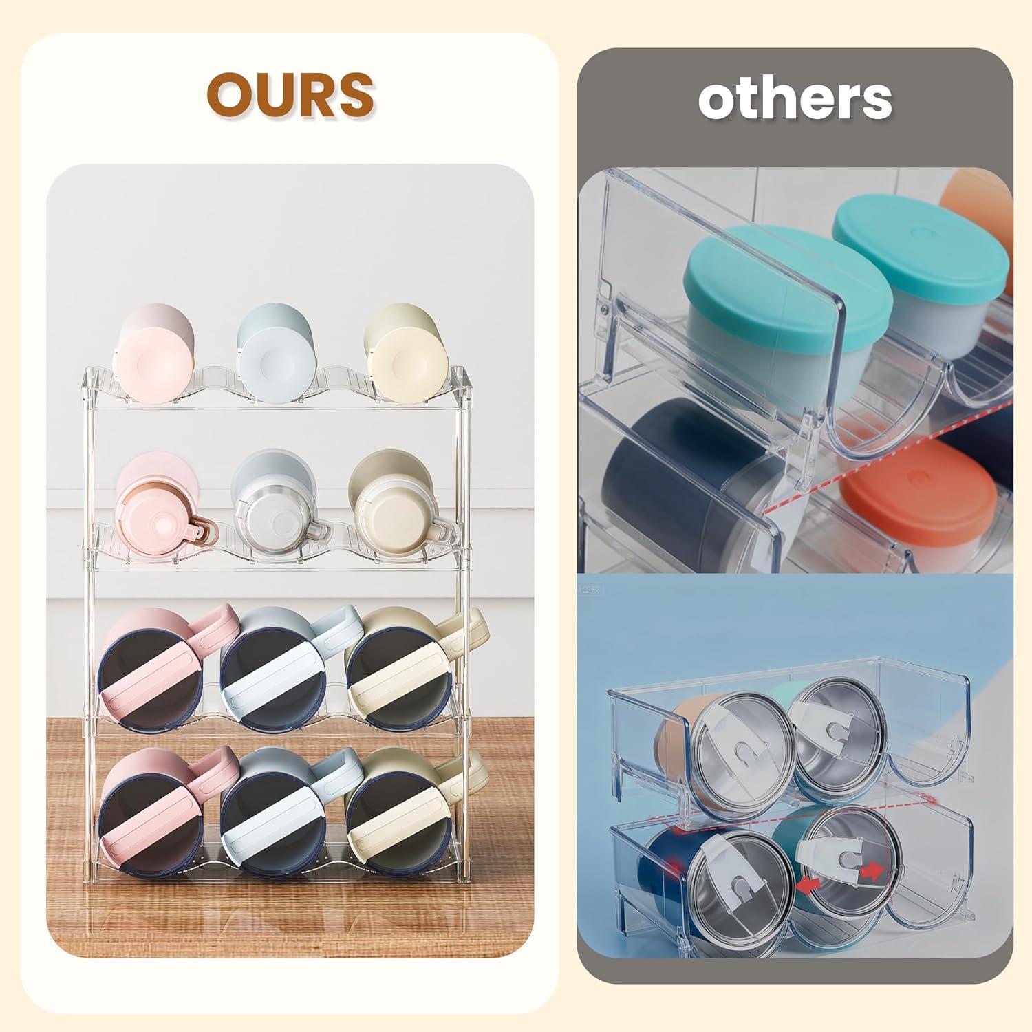 Soporte apilable para botellas LAMU 4 niveles transparente 12 vasos