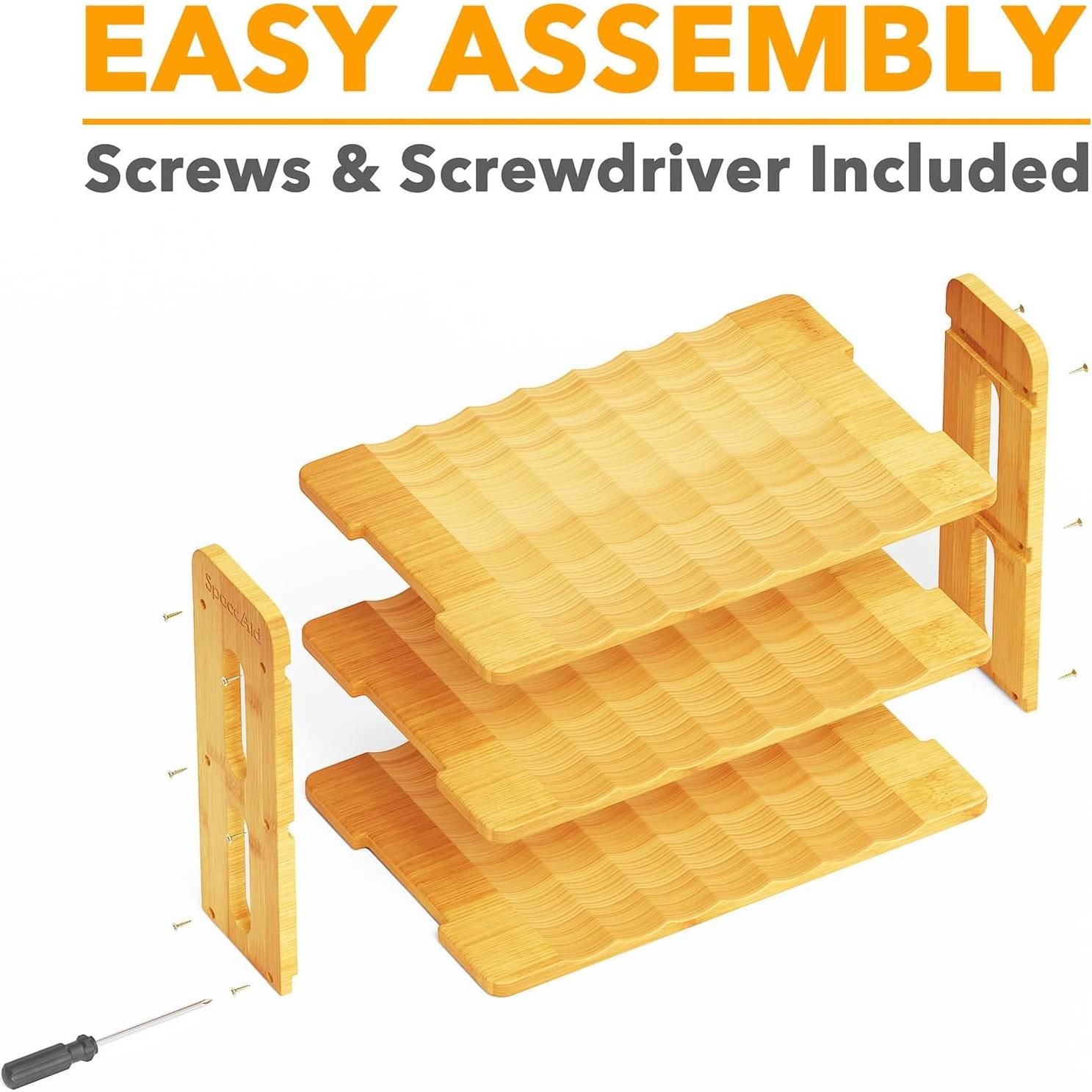 Organizador de Botellas de Agua SpaceAid de Bambú 3 Niveles