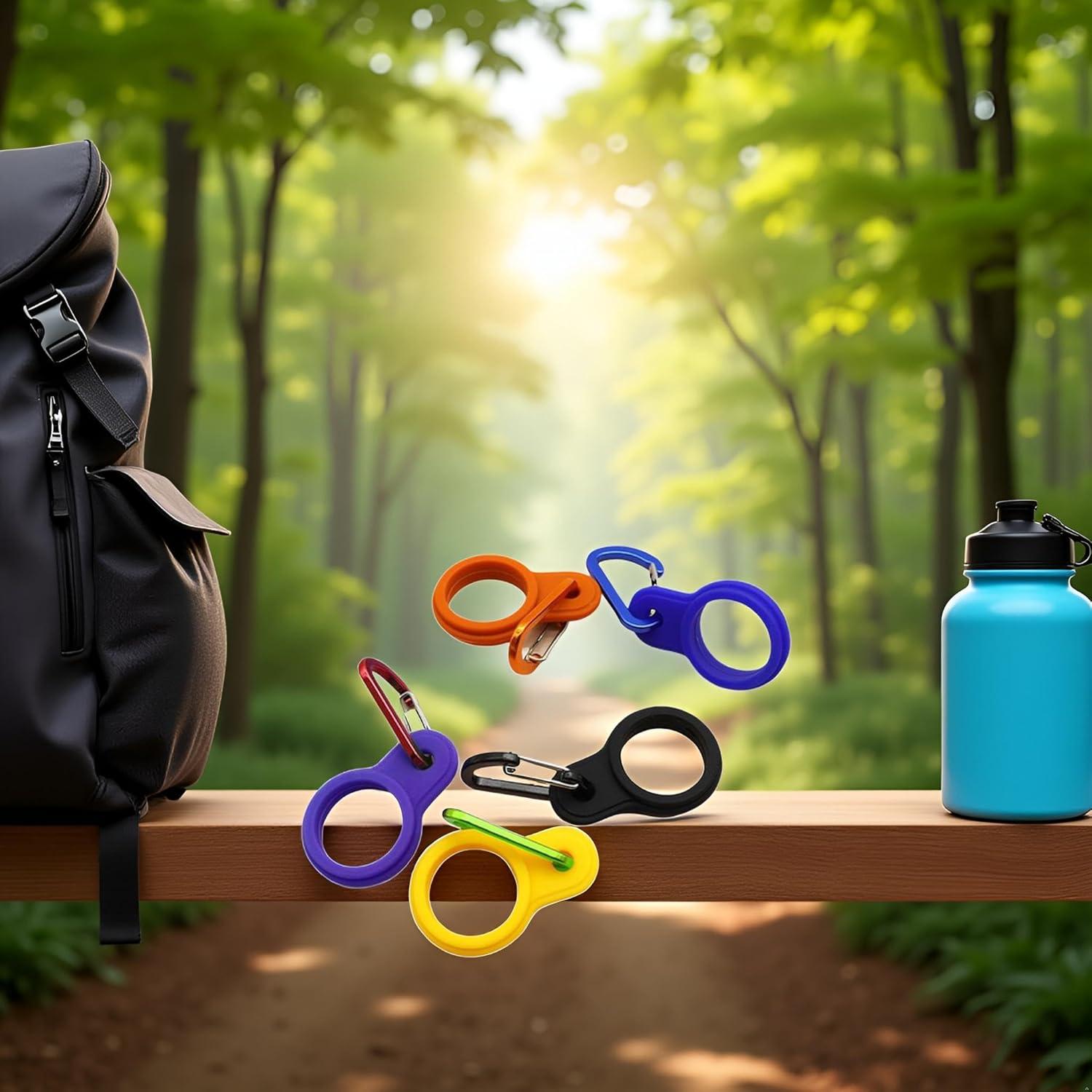 6 Hebillas de Silicona para Botellas Tnyvm con Clip Mosquetón