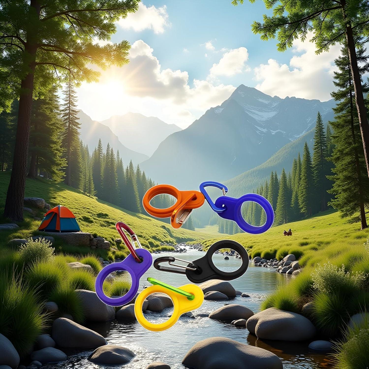 6 Hebillas de Silicona para Botellas Tnyvm con Clip Mosquetón