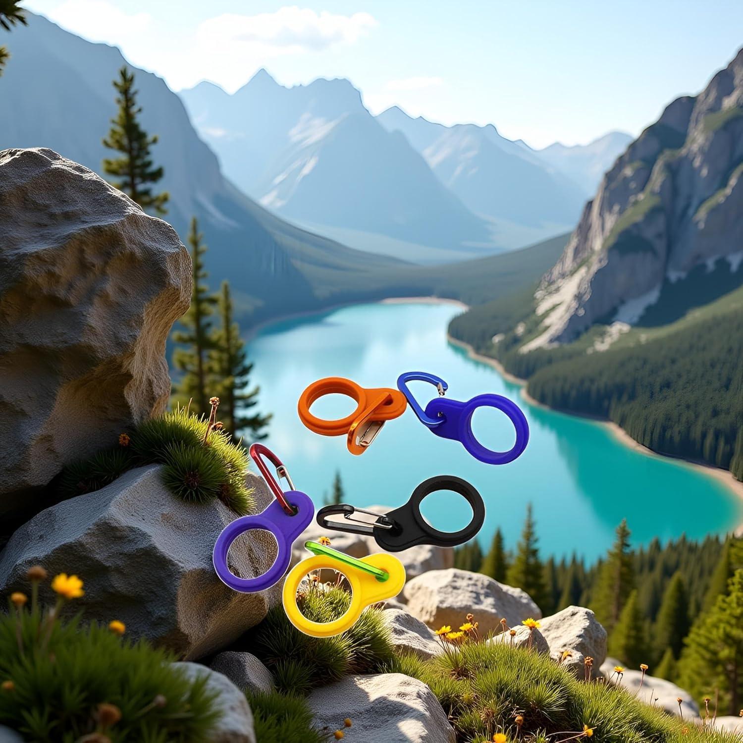 6 Hebillas de Silicona para Botellas Tnyvm con Clip Mosquetón