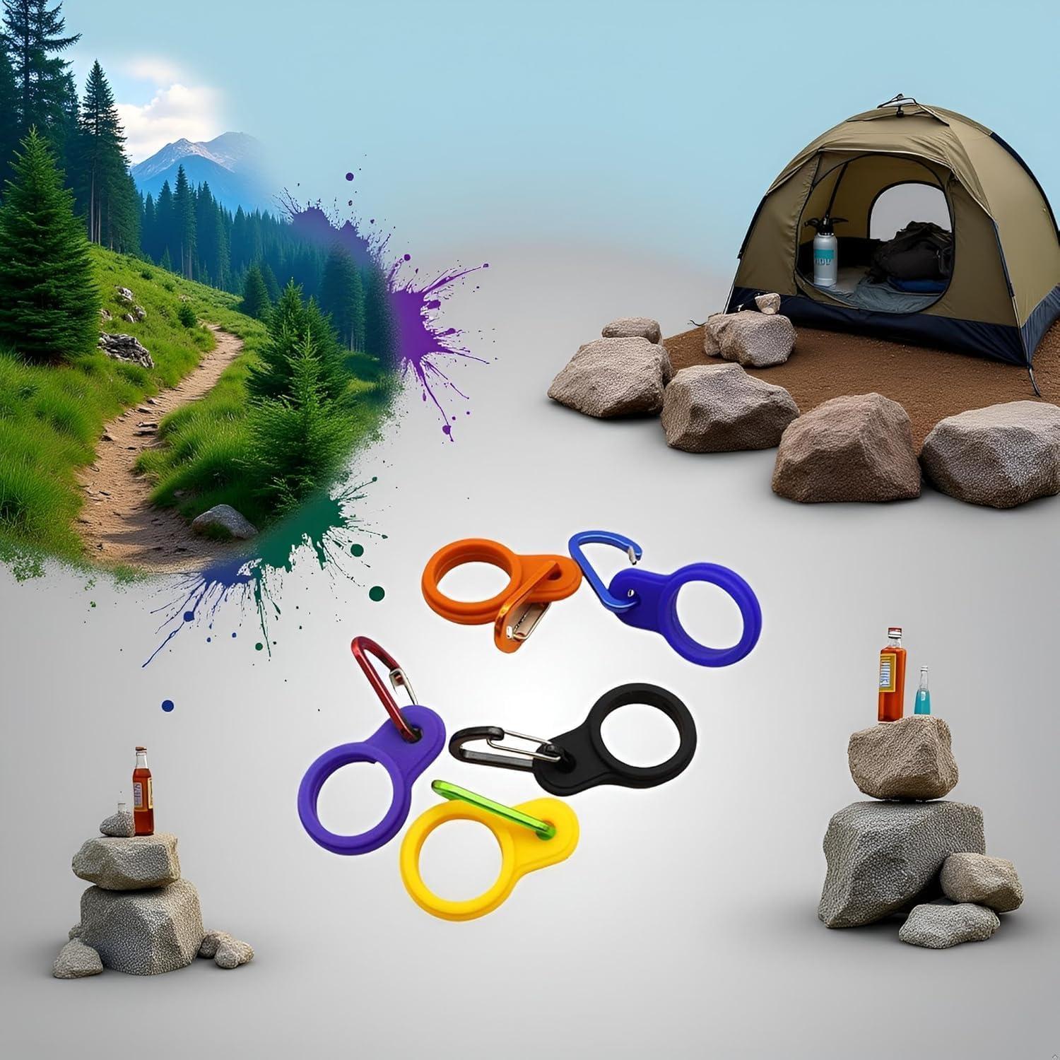 6 Hebillas de Silicona para Botellas Tnyvm con Clip Mosquetón